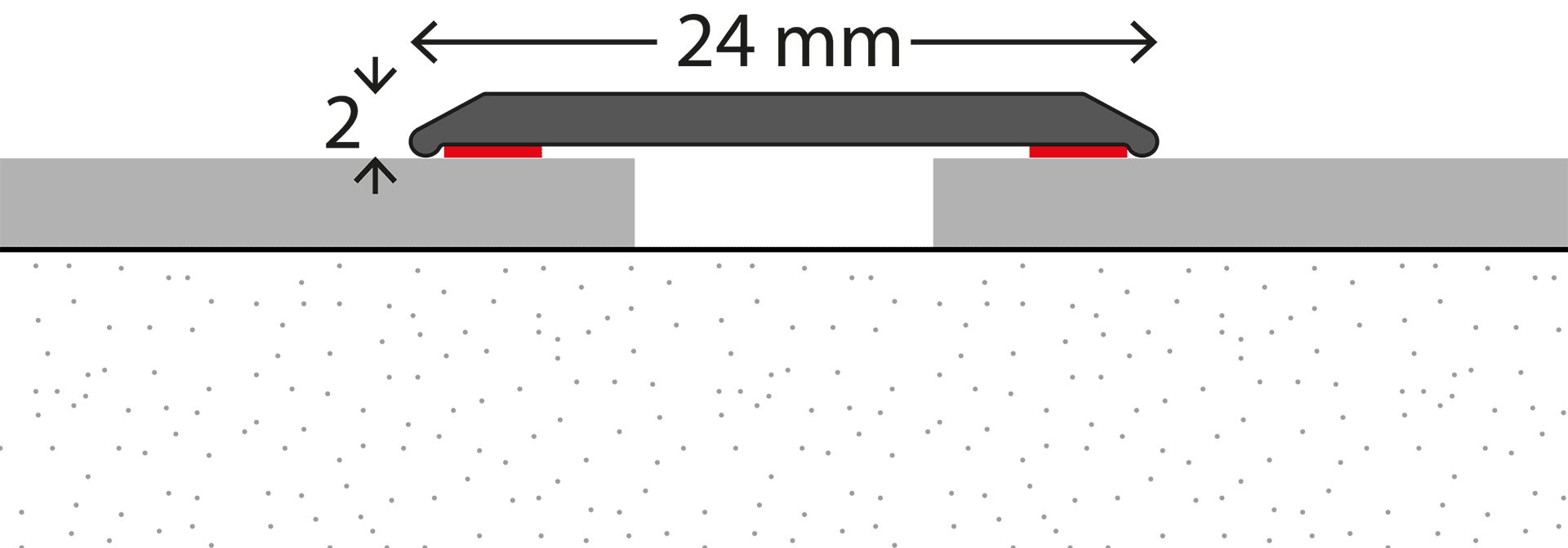 Übergangsschiene Schwarz Aluminium für Klickvinyl, Laminat & Parkett | Türübergangsprofil