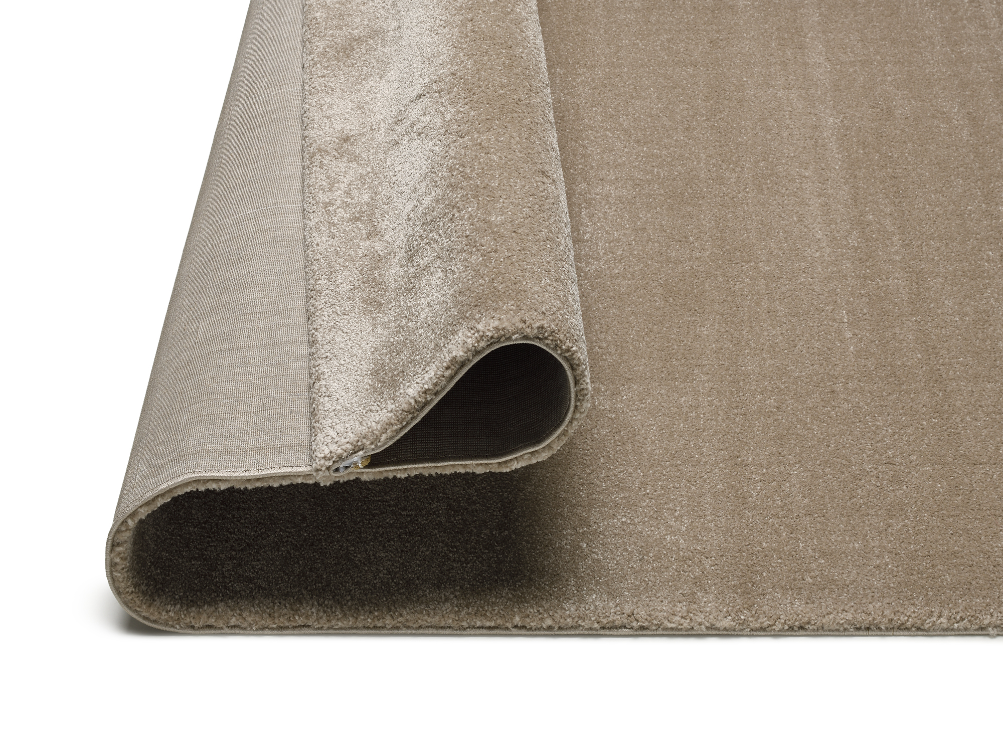 Komfort Uni Teppich beige-braun