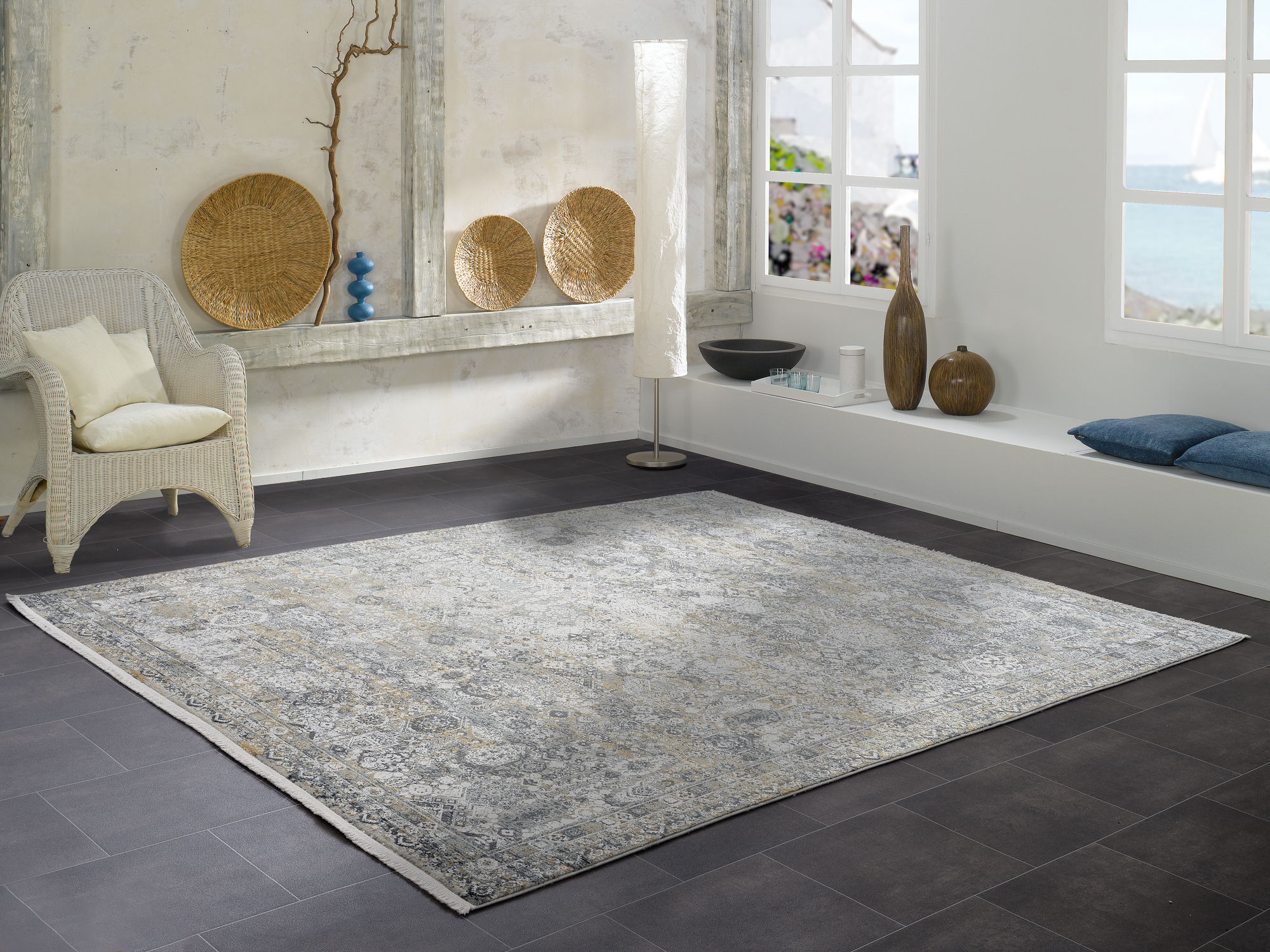 Bestseller Tadi Designer Teppich grau-gold