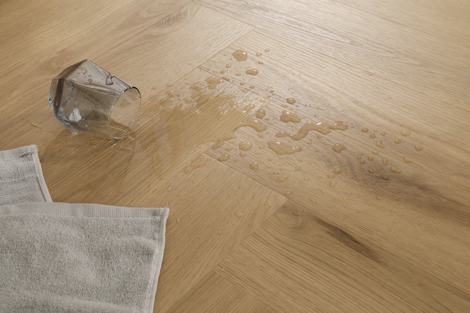 Klick Vinyl Fischgräte Eiche sandnatur – Herringbone Designboden mit integrierter Dämmung, Ansicht 8