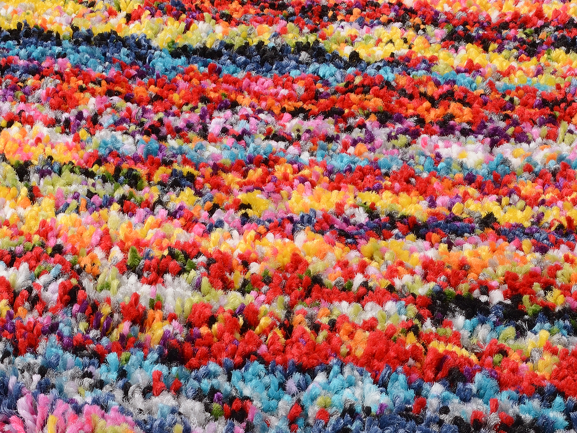 Sixteen Round Hochflor Teppich multicolor
