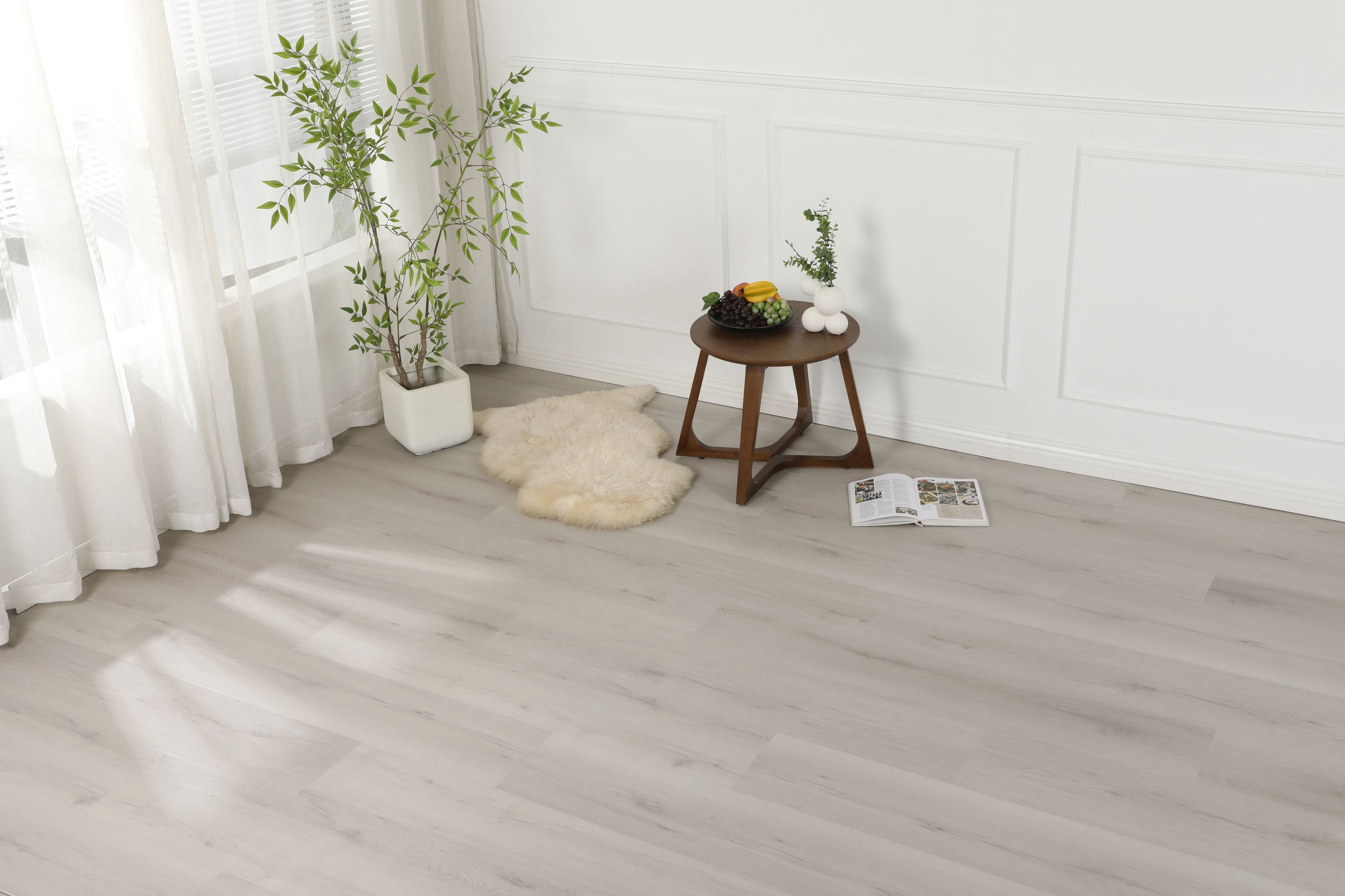 Klick-Vinyl Eiche Polar Hellgrau Matt – mit 0,50 mm Nutzschicht