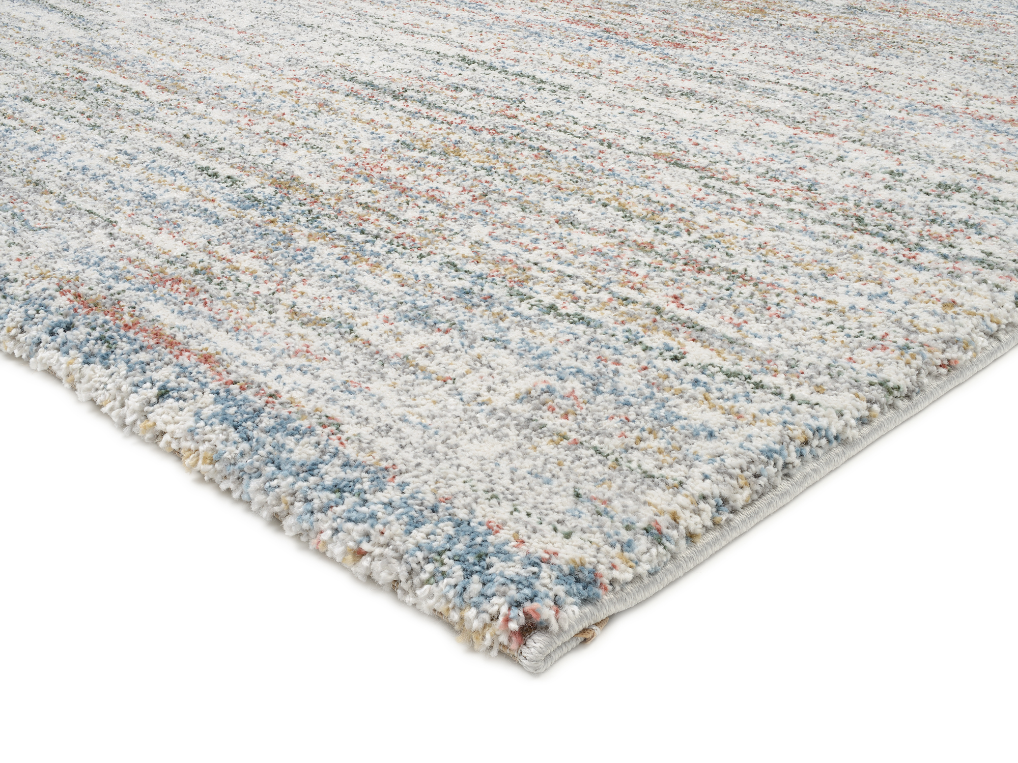 New Villa Lines Frisé Teppich creme-multicolor