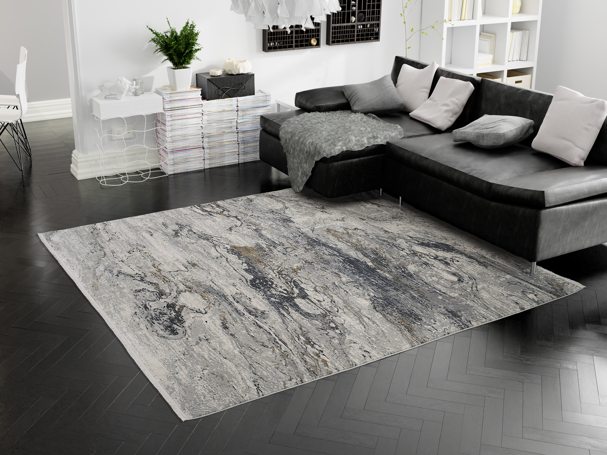 Bestseller You Designer Teppich grau-gold
