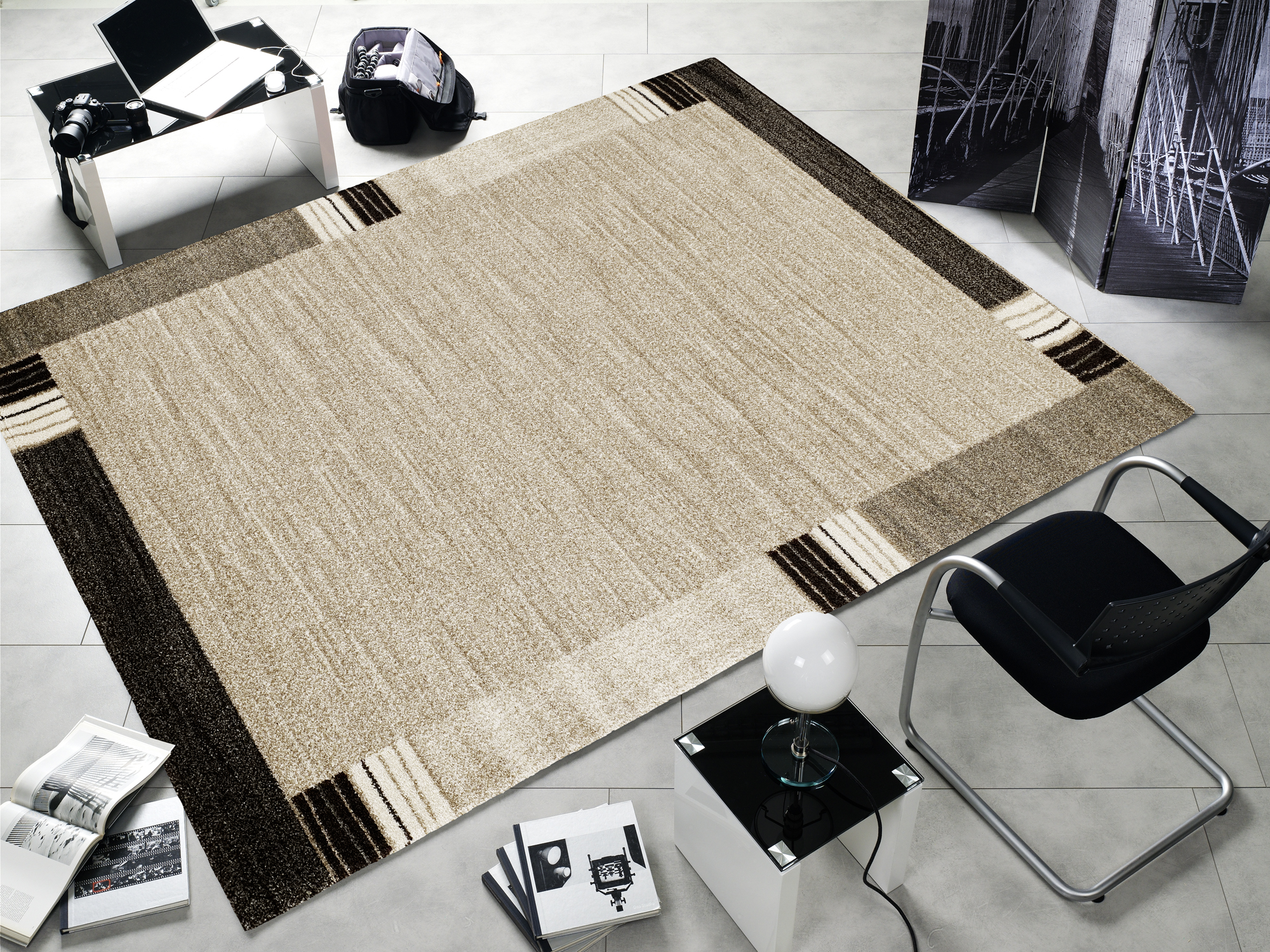 Castle Flora Frisé Teppich beige-braun