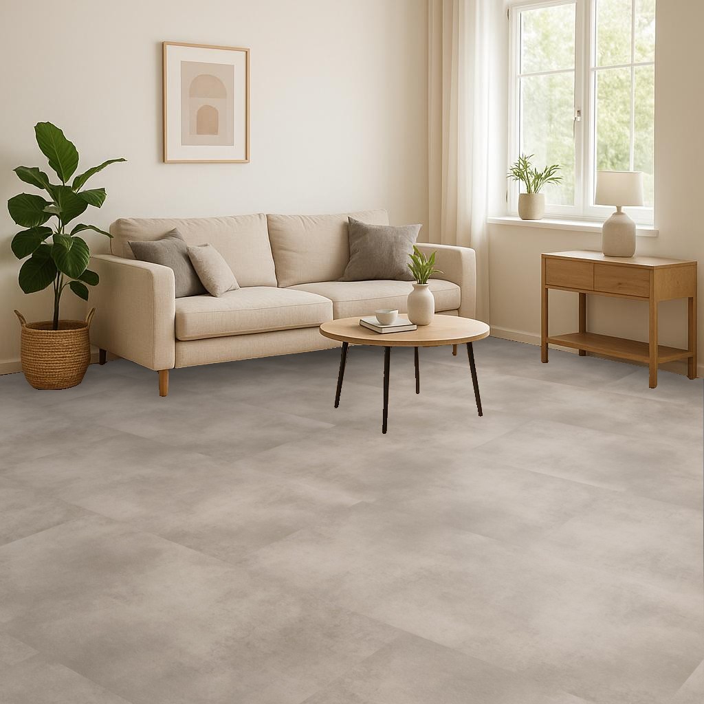 Klick Vinyl Sandstein Beige – Wohnbeispiel