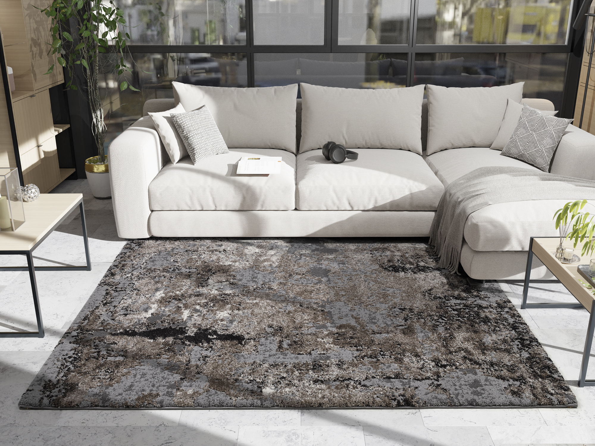 Juwel Liray Designer Teppich braun-beige