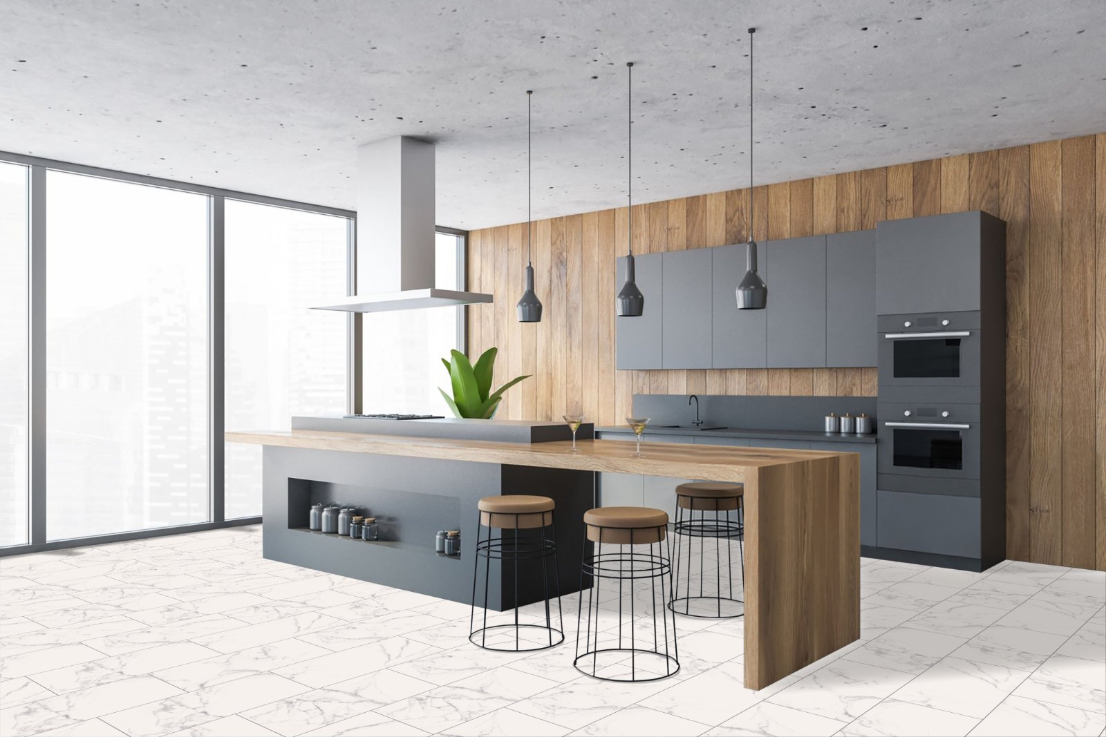 Klick Vinyl Carrara Weiß – Heller Vinylboden in Marmoroptik
