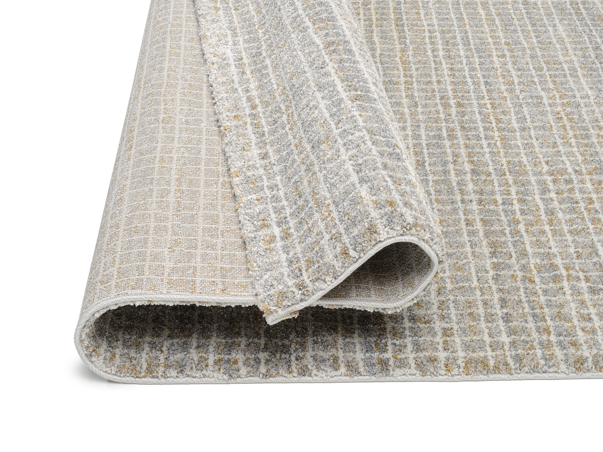 New Villa Geo Frisé Teppich grau-creme