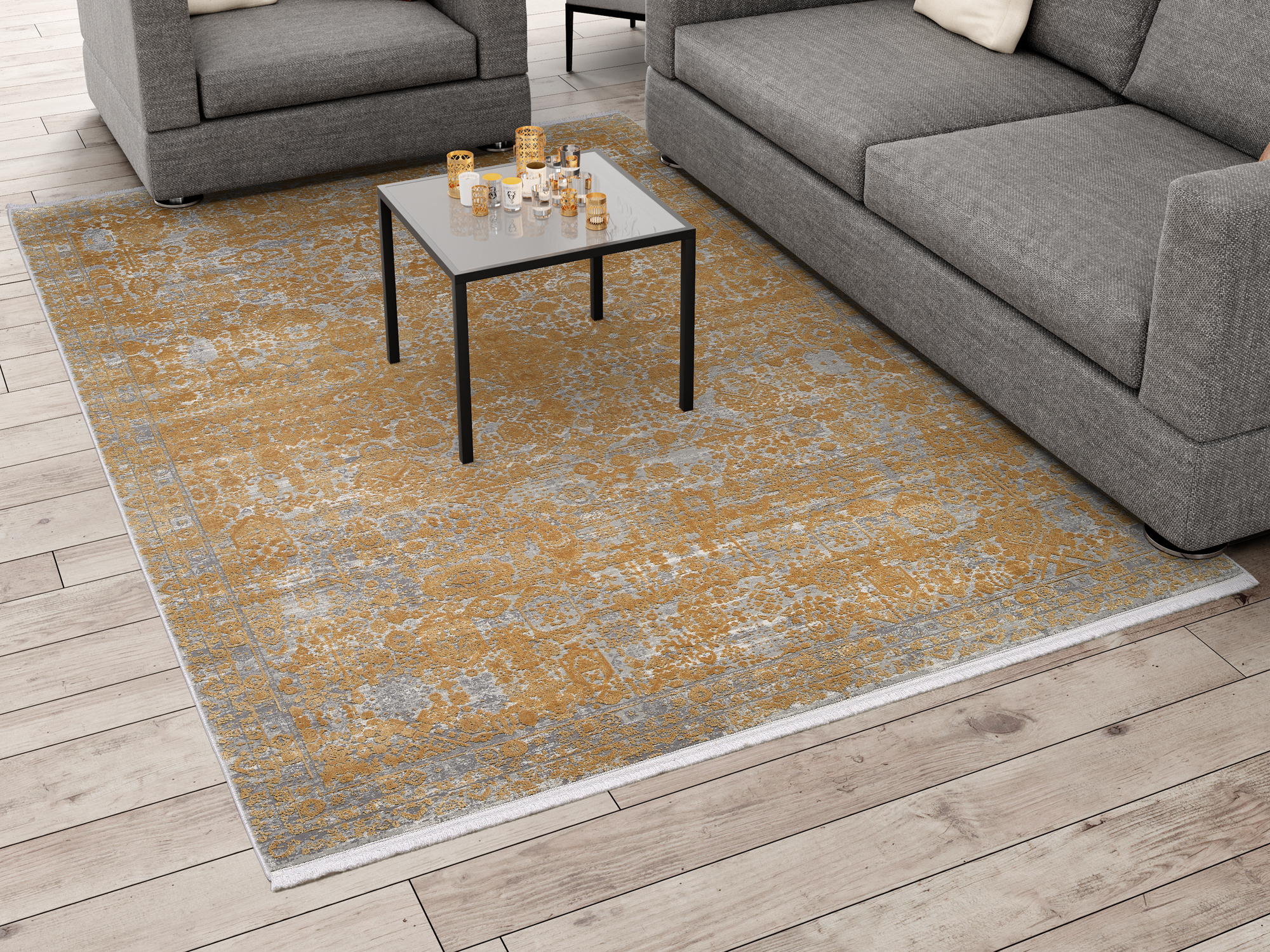 Colour Tadi Designer Teppich gold