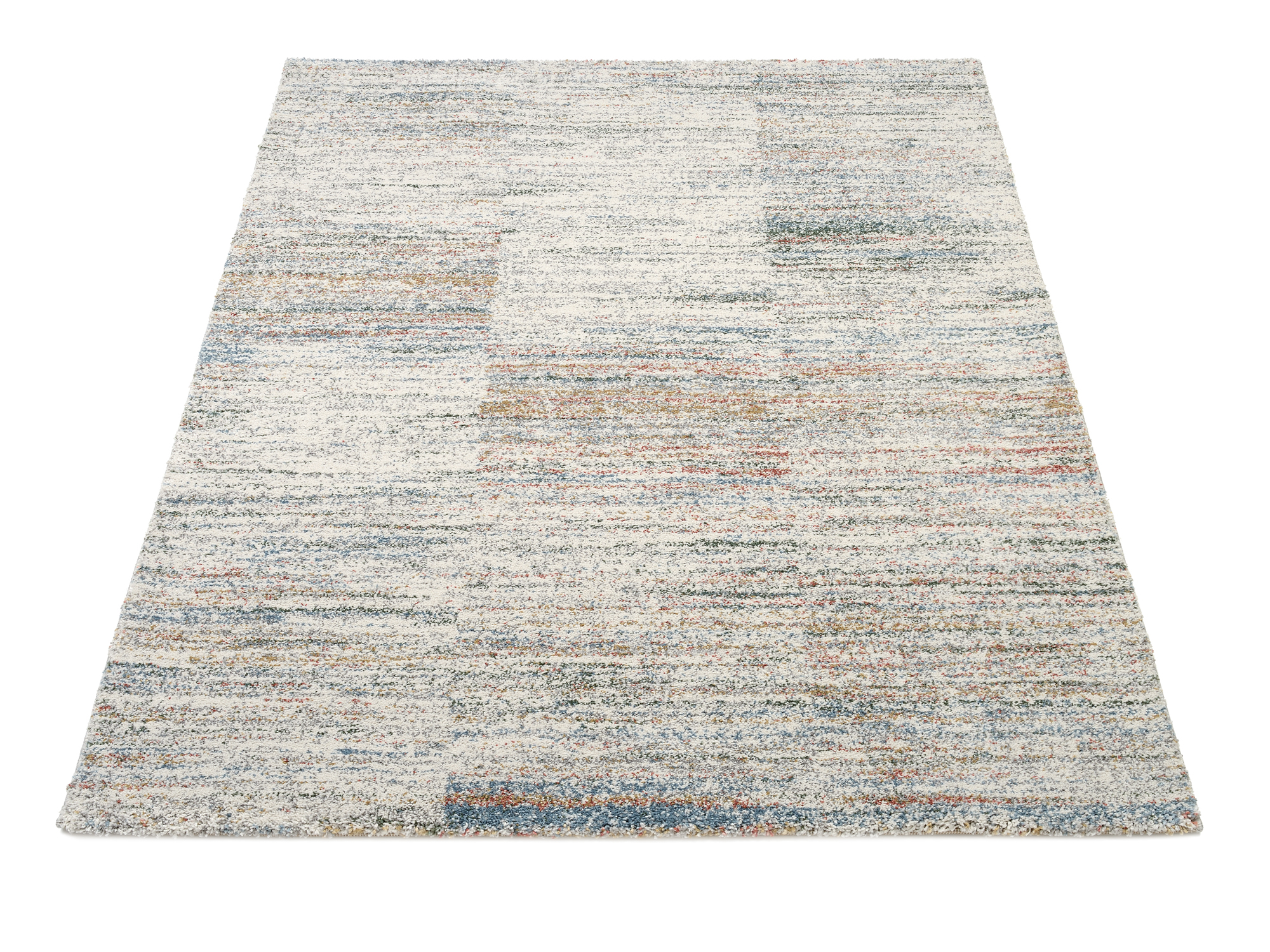 New Villa Lines Frisé Teppich creme-multicolor