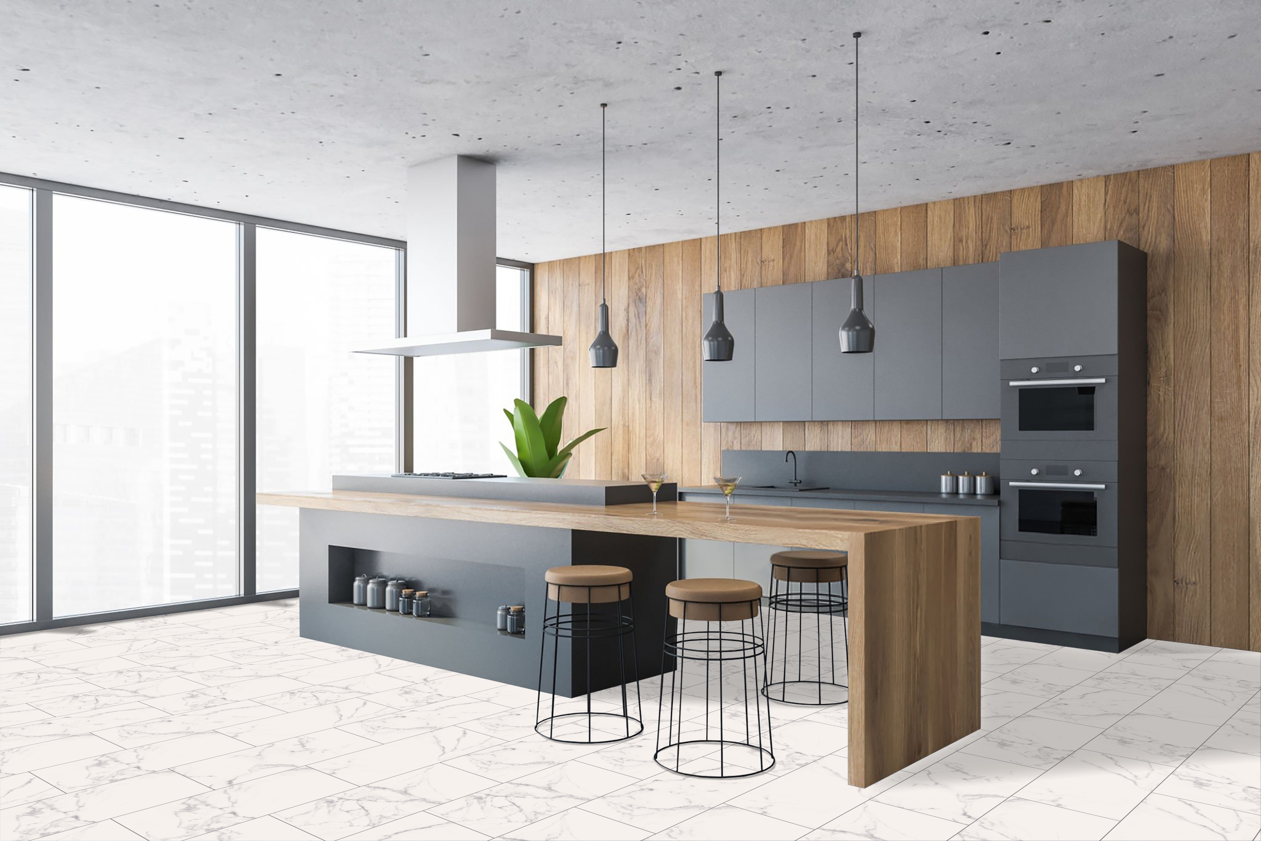 Klick Vinyl Carrara Weiß – Heller Vinylboden in Marmoroptik