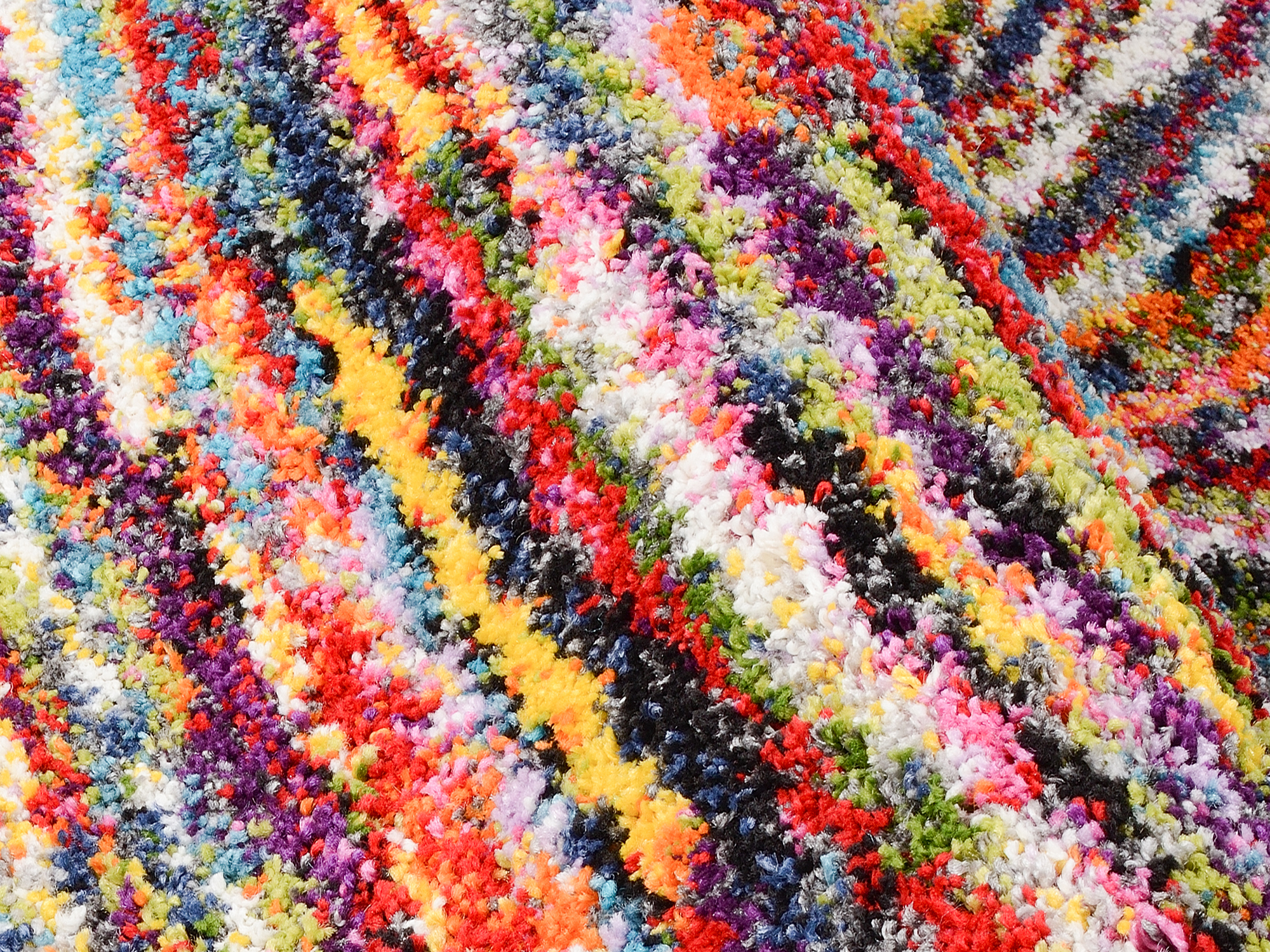 Sixteen Face Hochflor Teppich multicolor