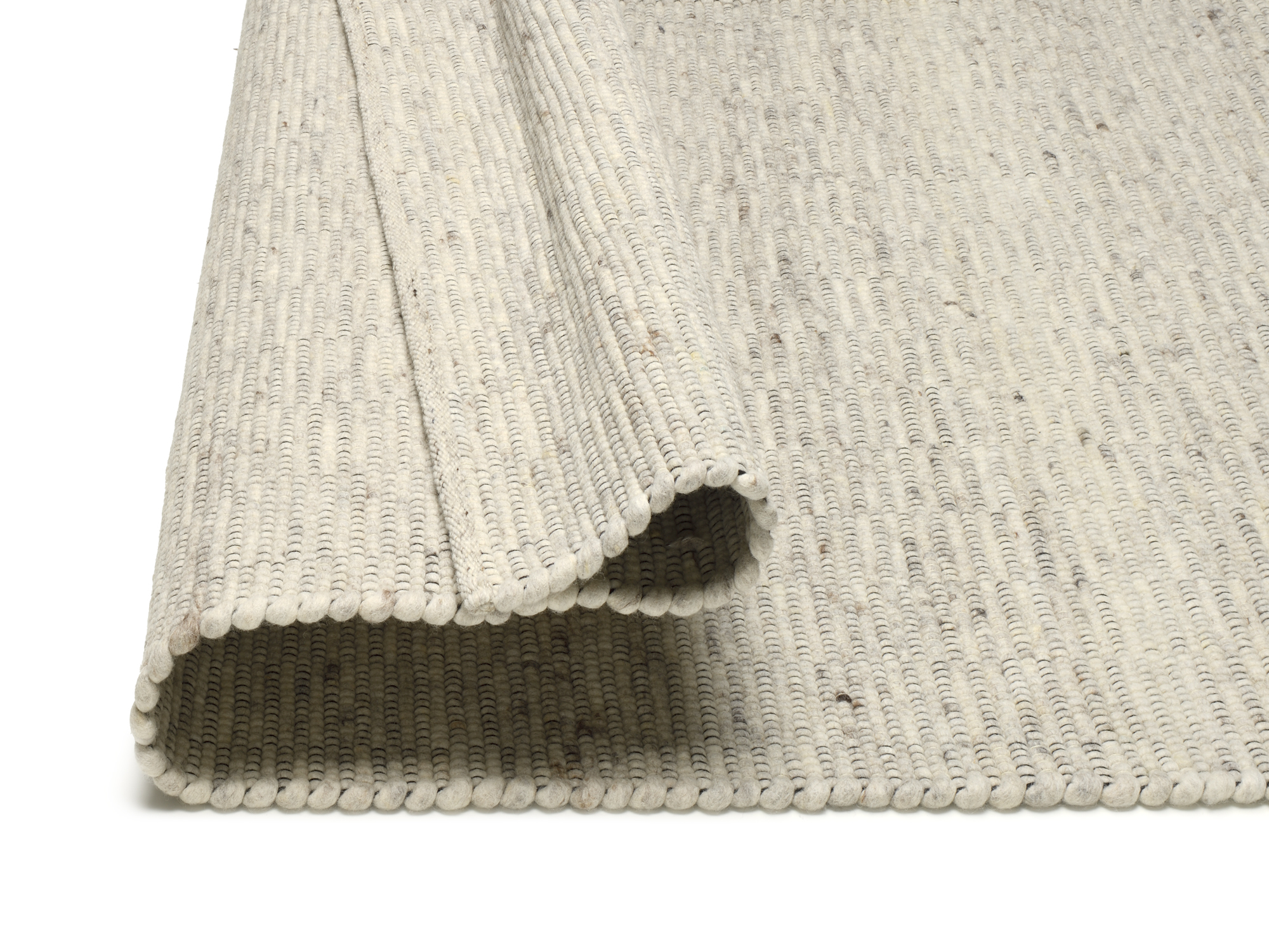 Atrium Handweb Wollteppich hellgrau-natur