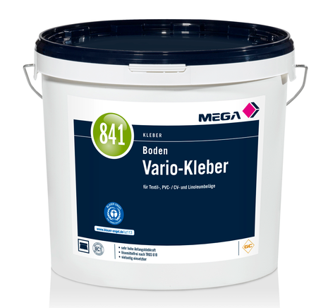 MEGA 841 Boden Vario-Kleber 14 kg Eimer – Dispersionskleber für PVC, CV, Teppich und Linoleum