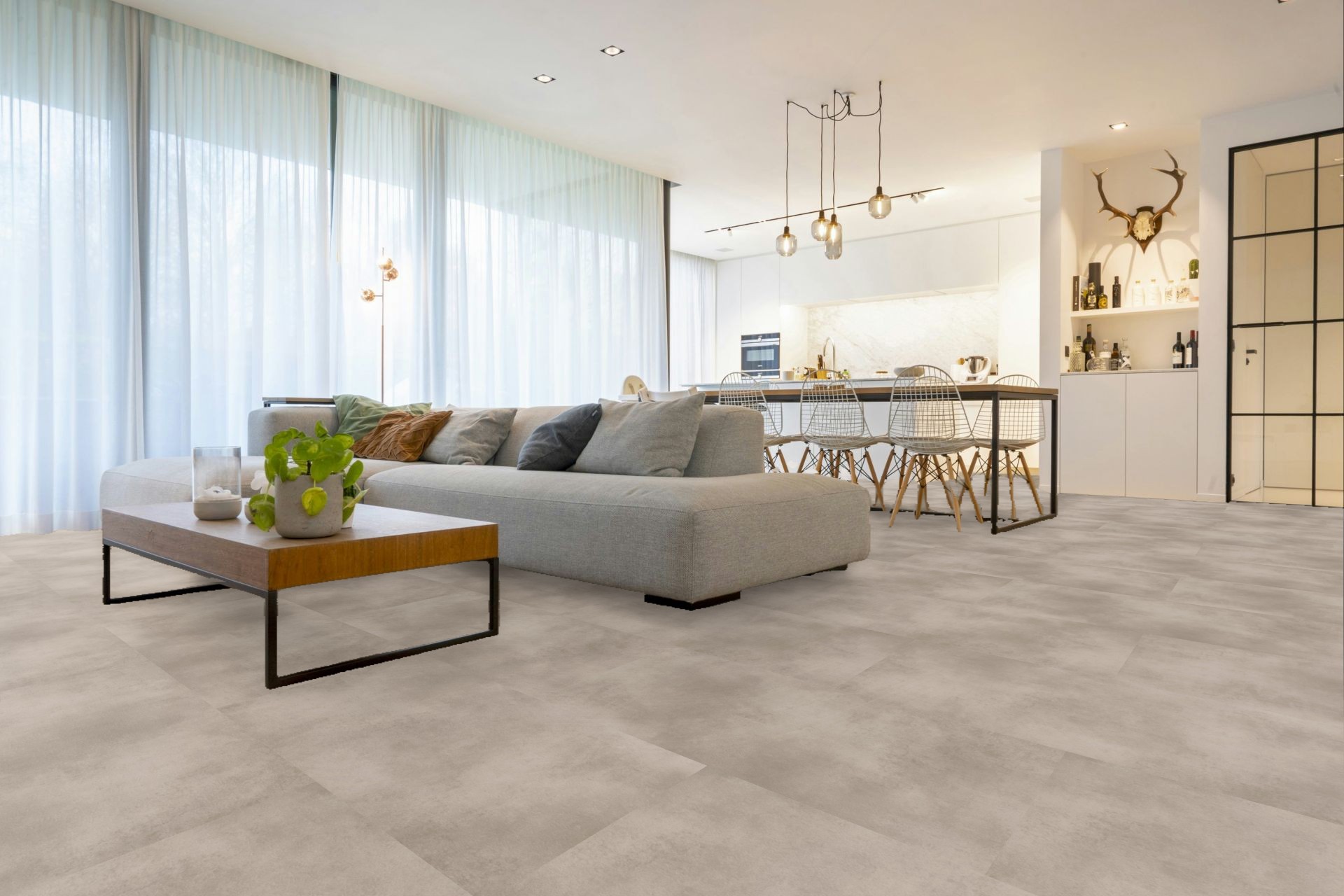 Klebe Vinyl Sandstein Beige – Warmer Designboden in Steinoptik