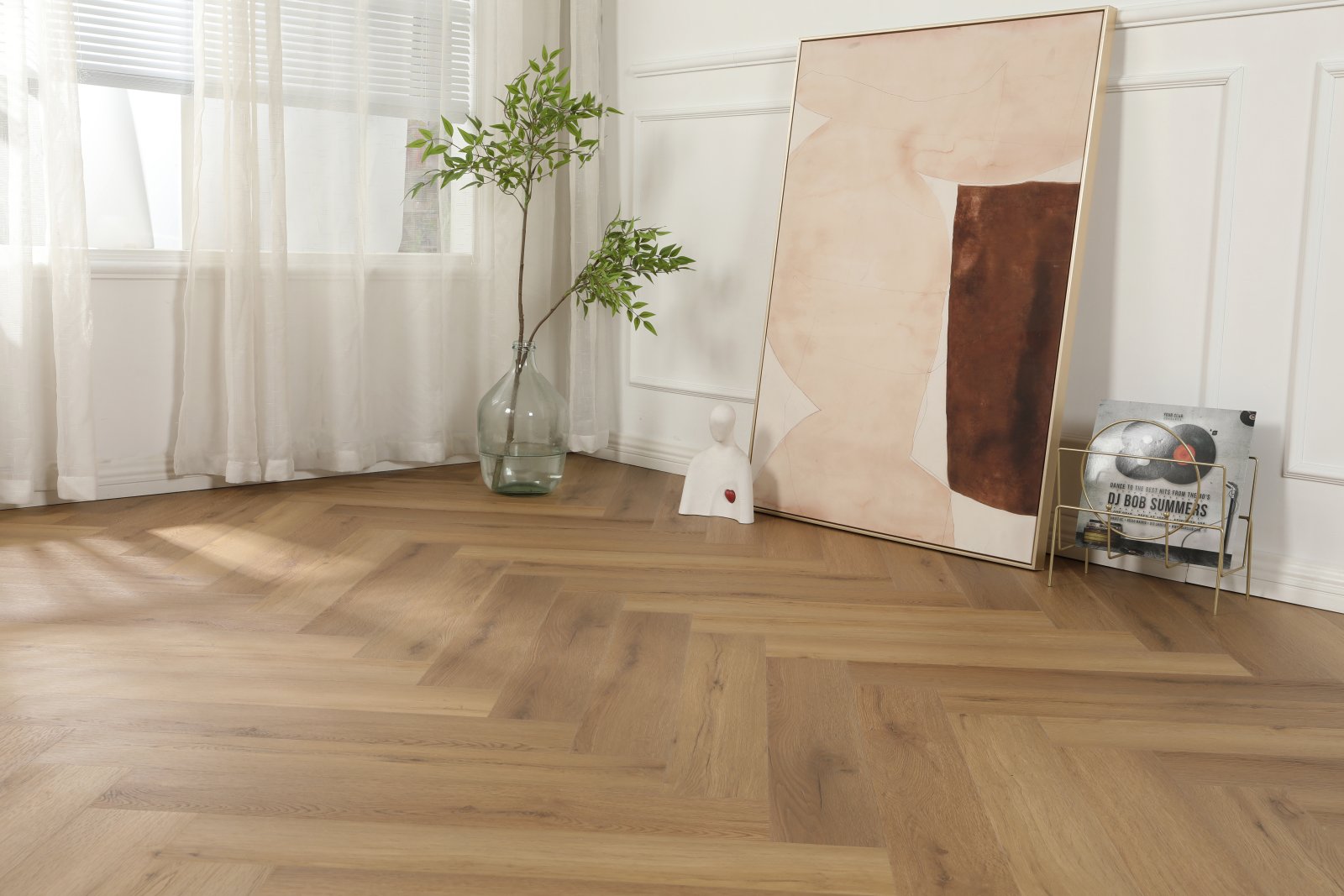 Klick Vinyl Fischgräte Eiche natur – Herringbone Designboden mit integrierter Dämmung, Ansicht 5
