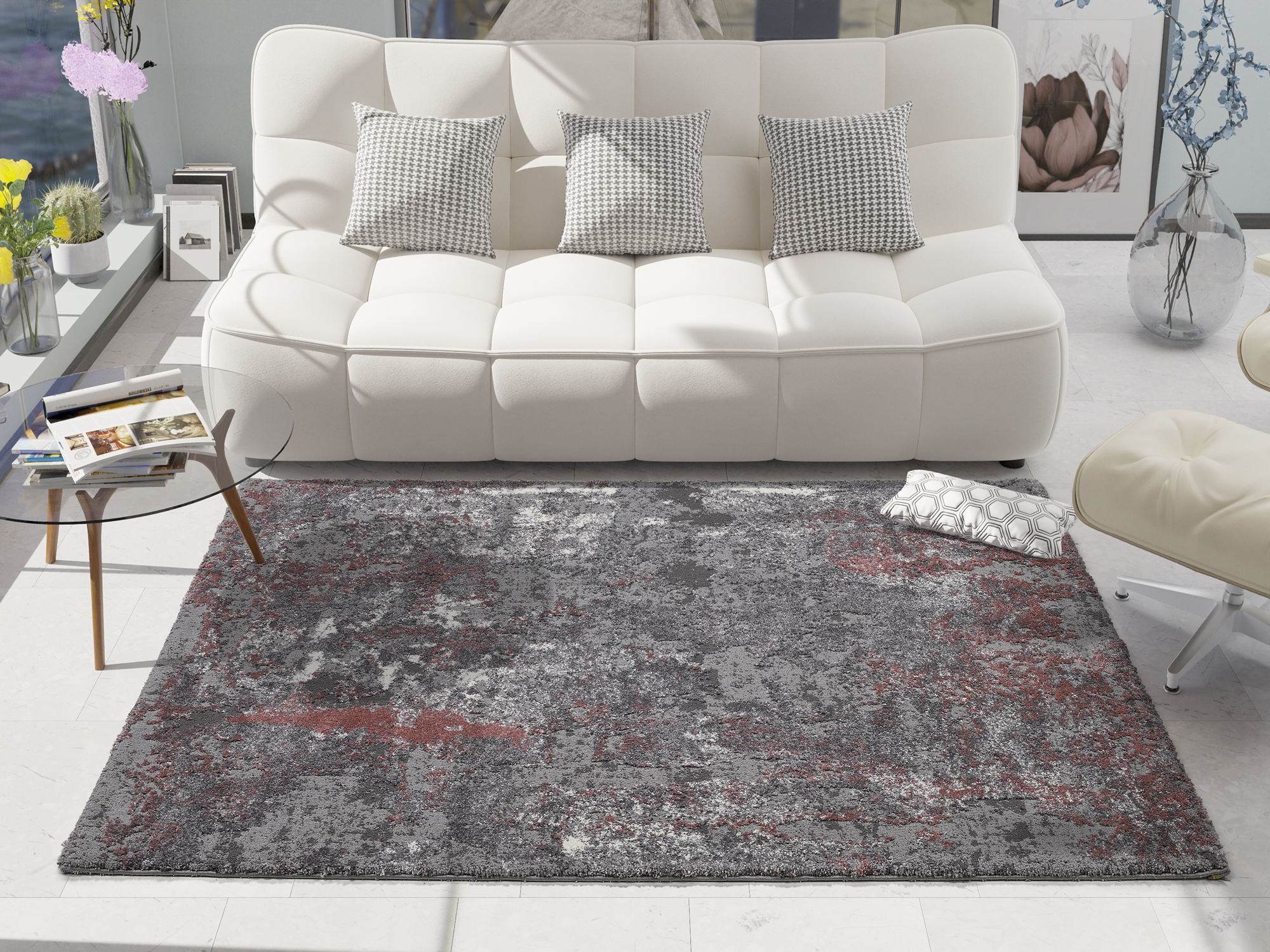 Juwel Liray Designer Teppich rosenholz