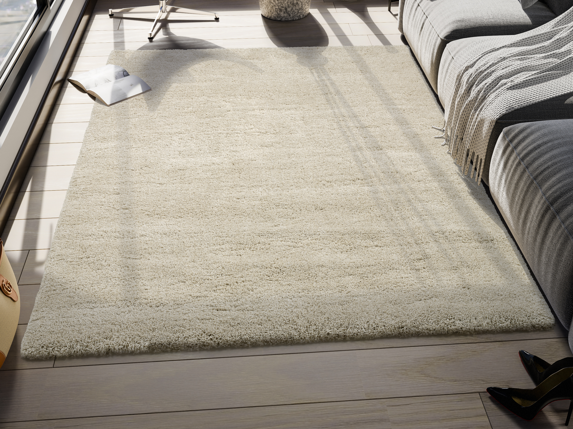 Montis Hochflor Teppich beige