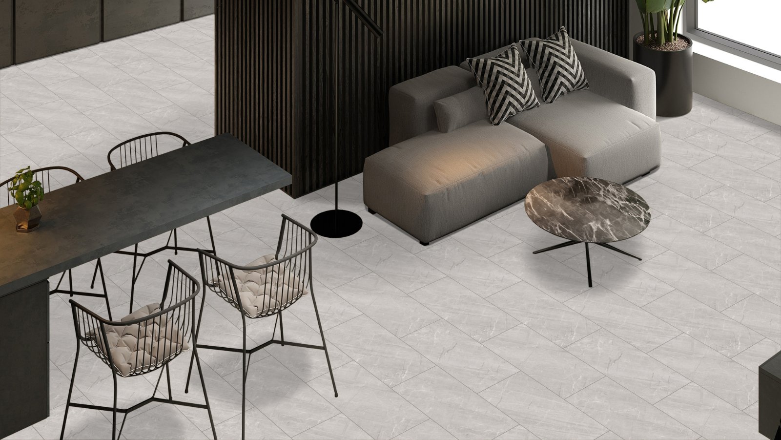 Klick Vinyl Marmor Grau – Wasserfester Vinylboden in Fliesenoptik