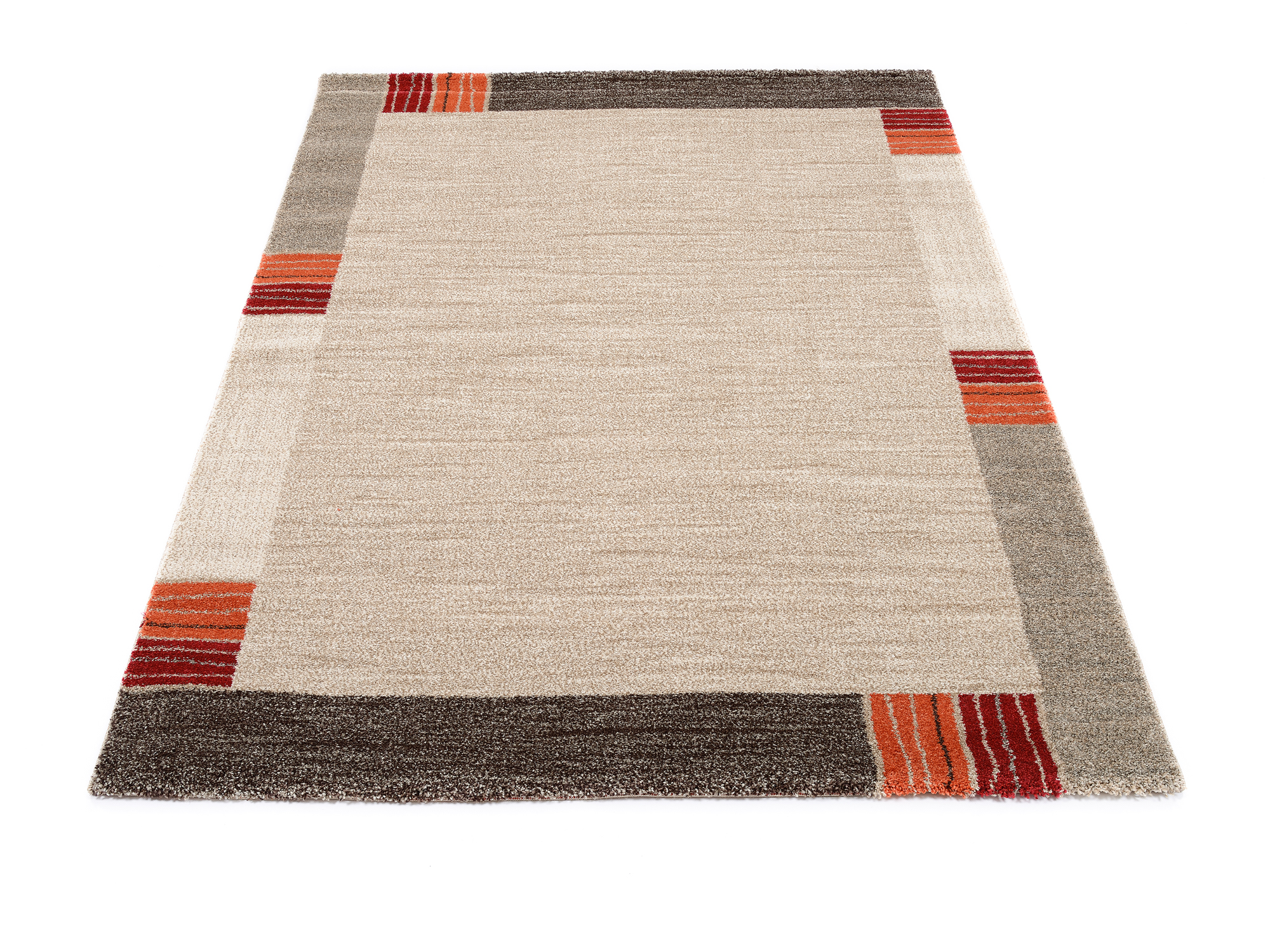 Castle Flora Frisé Teppich beige-dunkelbraun