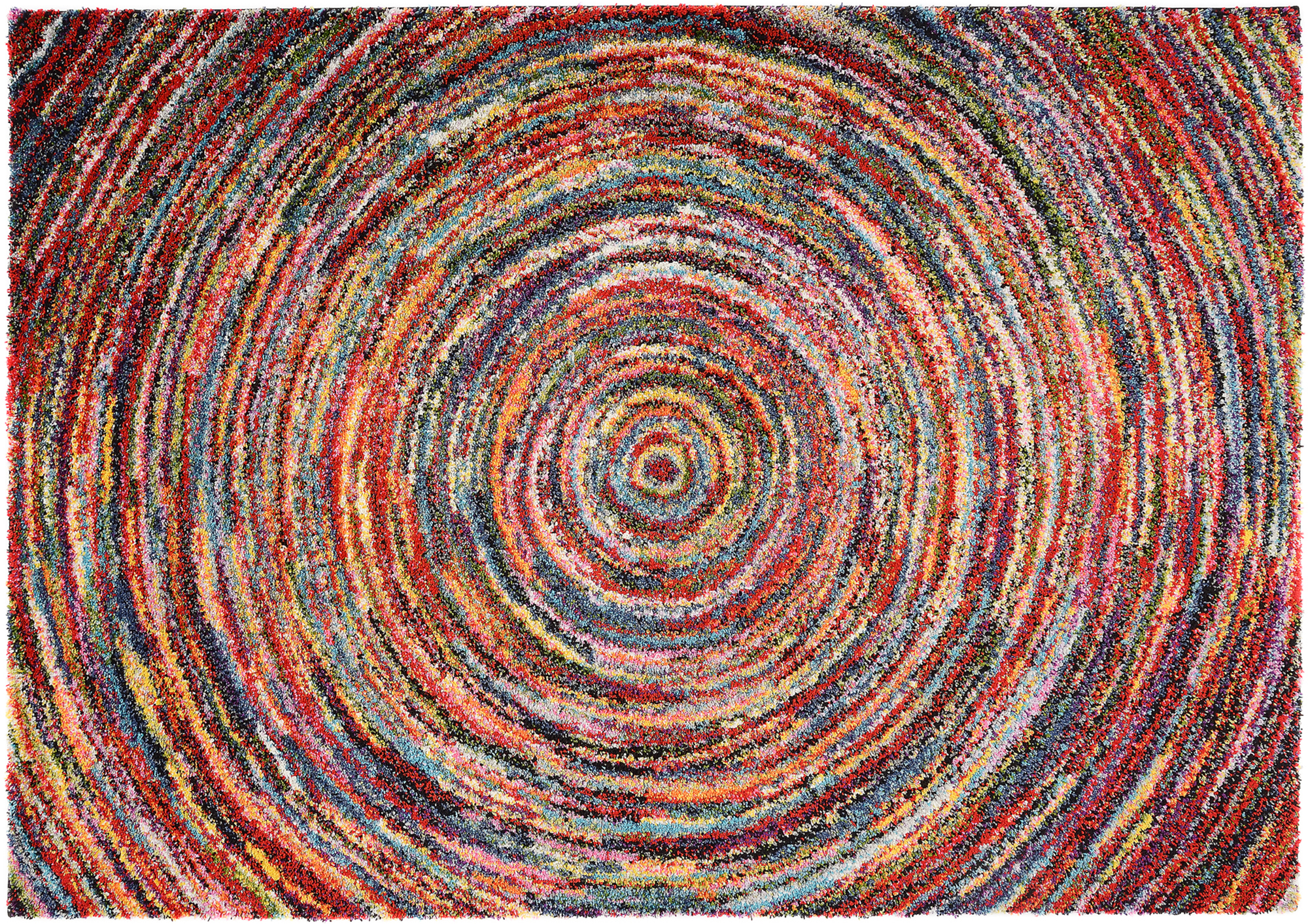 Sixteen Round Hochflor Teppich multicolor
