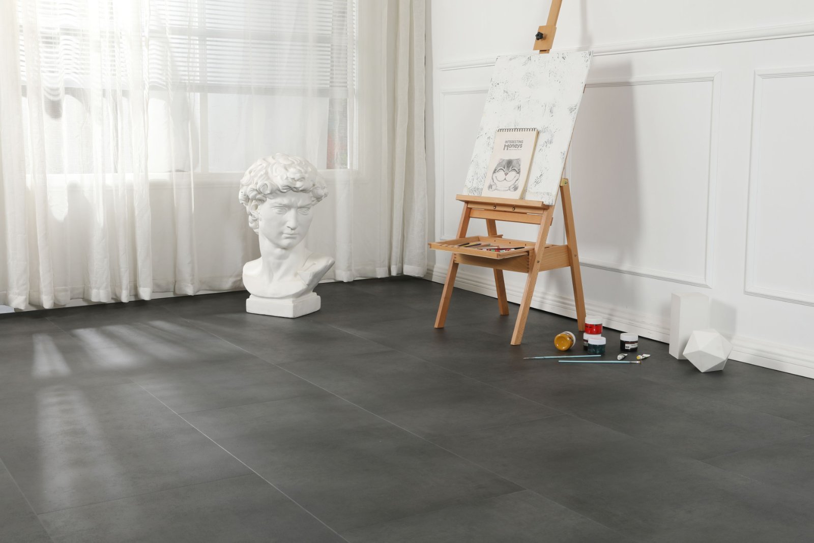 Klick-Vinyl Schiefer Anthrazit Matt – Premium Designboden in Natursteinoptik mit 0,55 mm Nutzschicht