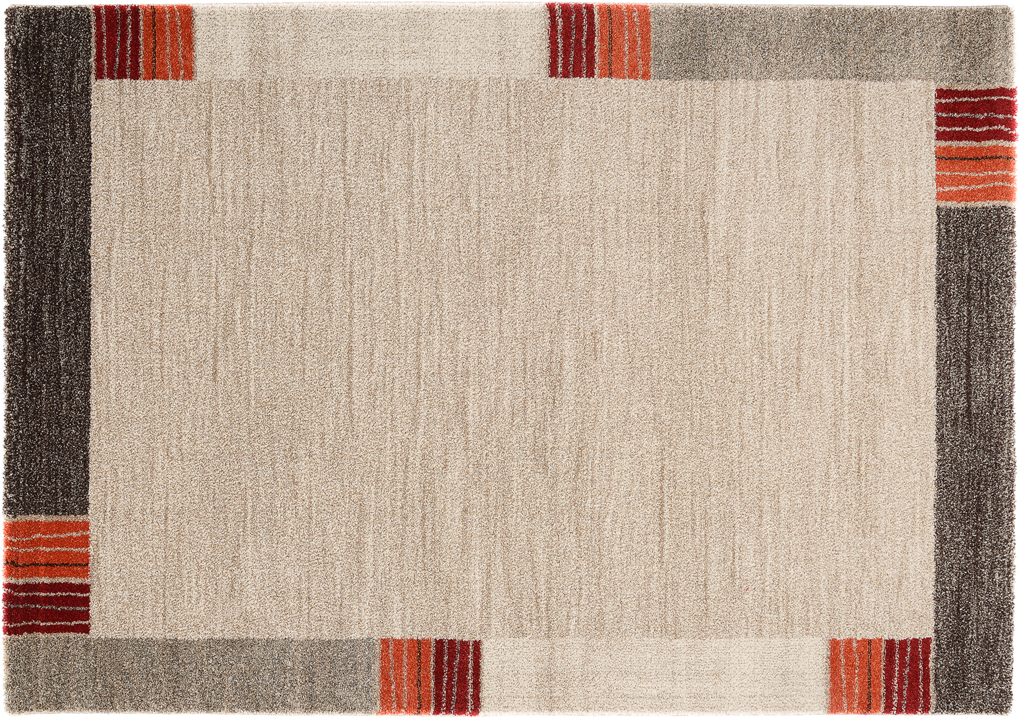 Castle Flora Frisé Teppich beige-dunkelbraun
