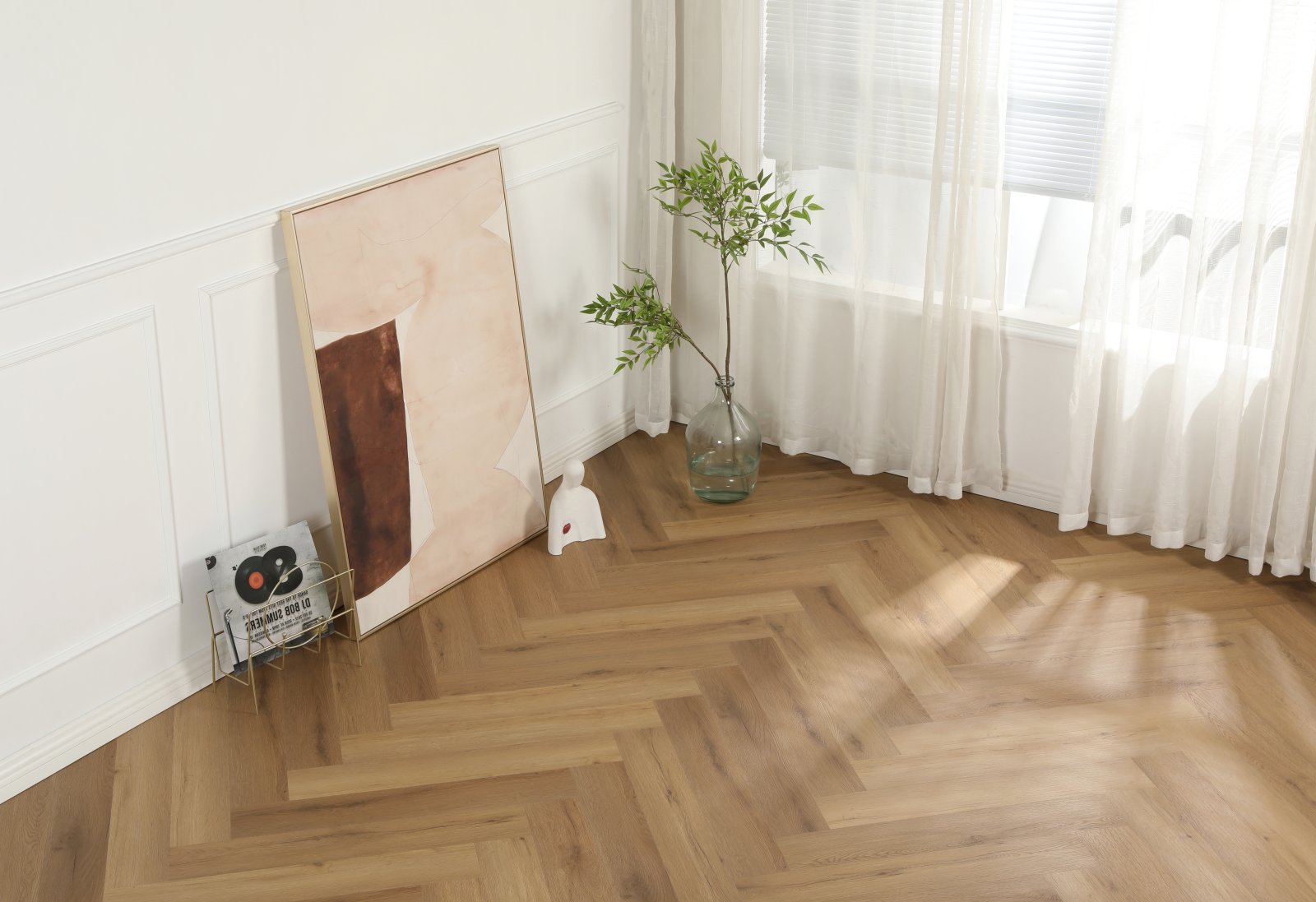 Klick Vinyl Fischgräte Eiche natur – Herringbone Designboden mit integrierter Dämmung, Ansicht 7