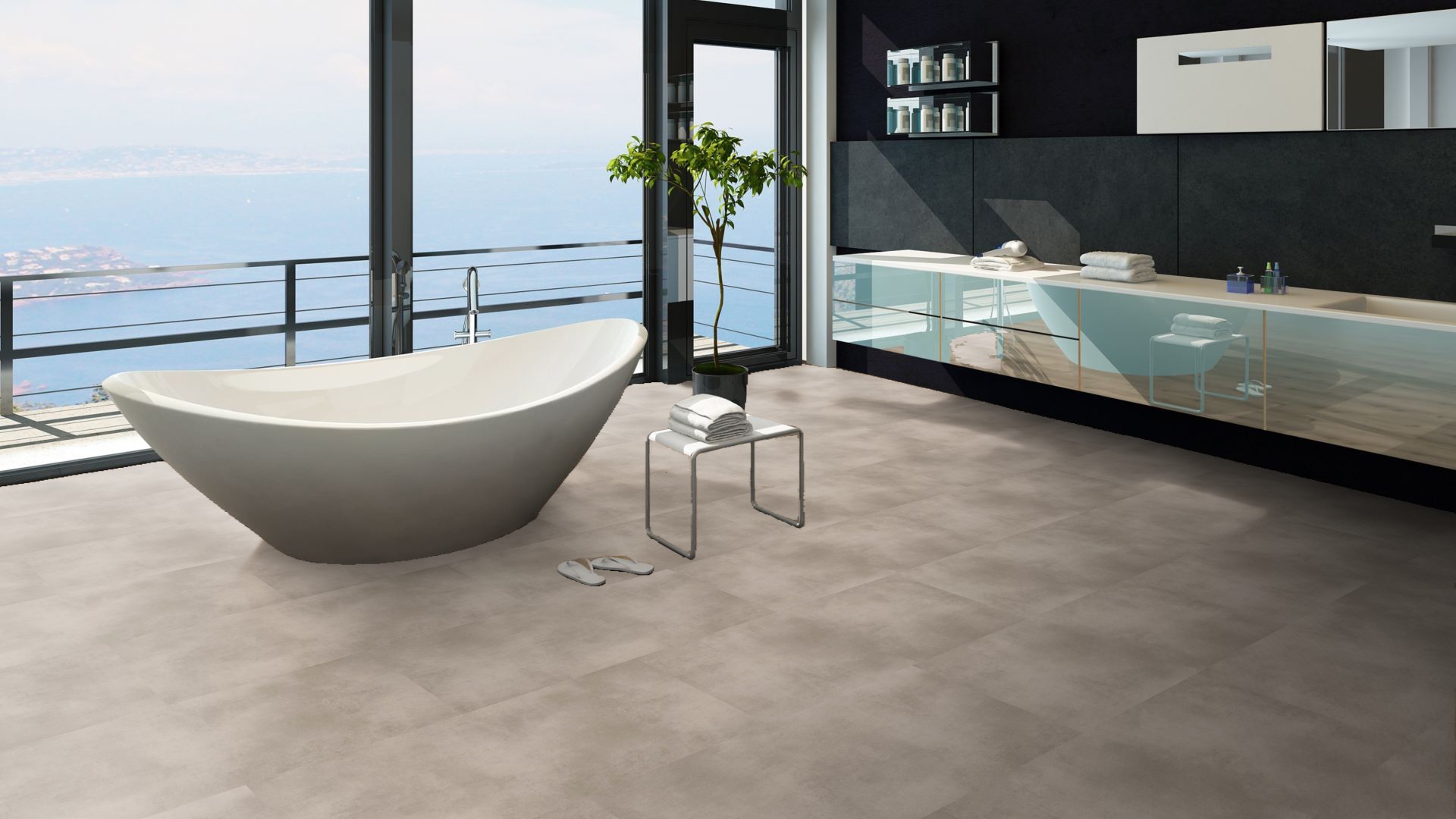 Klebe Vinyl Sandstein Beige – Warmer Designboden in Steinoptik