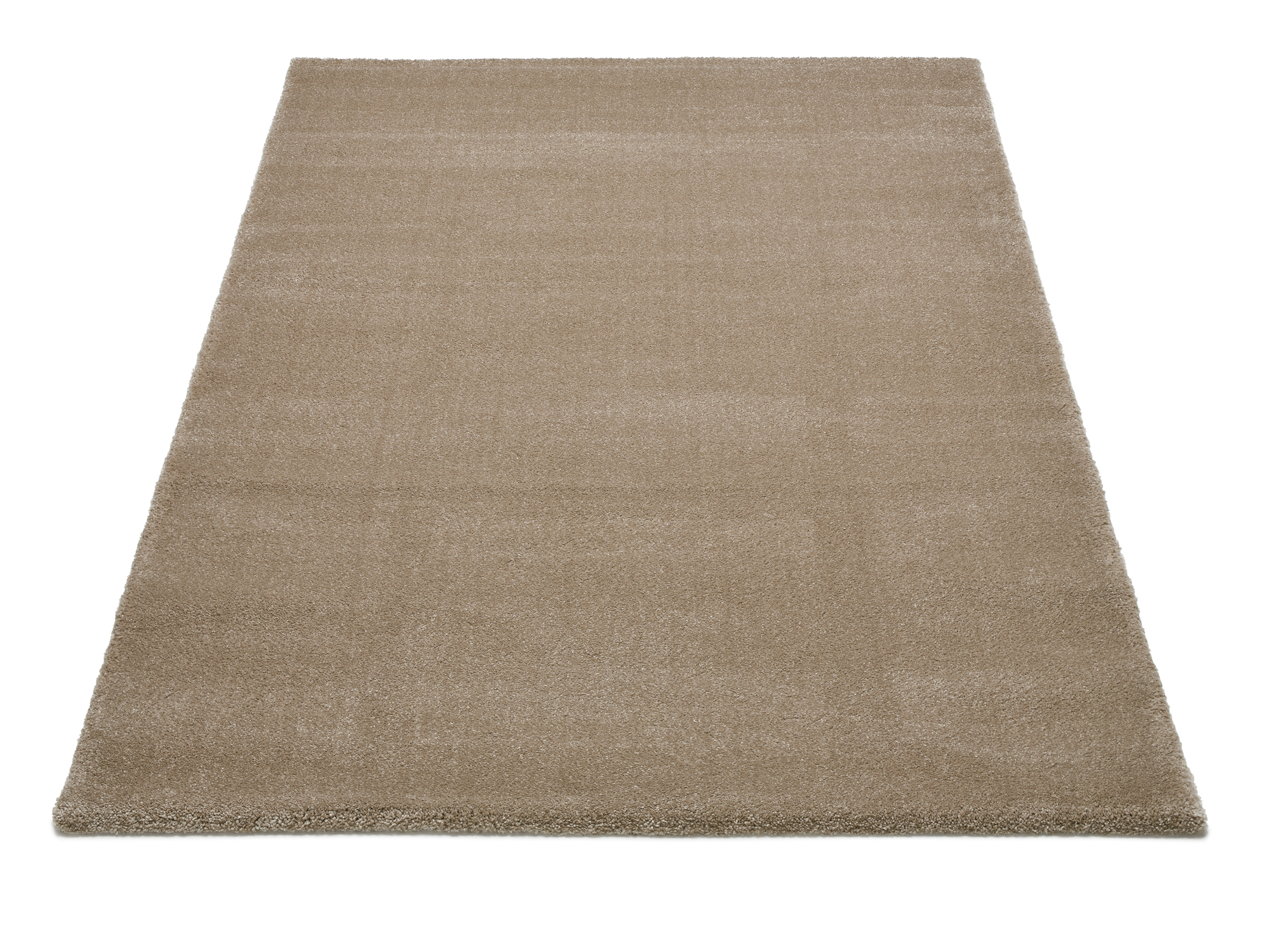 Komfort Uni Teppich beige-braun