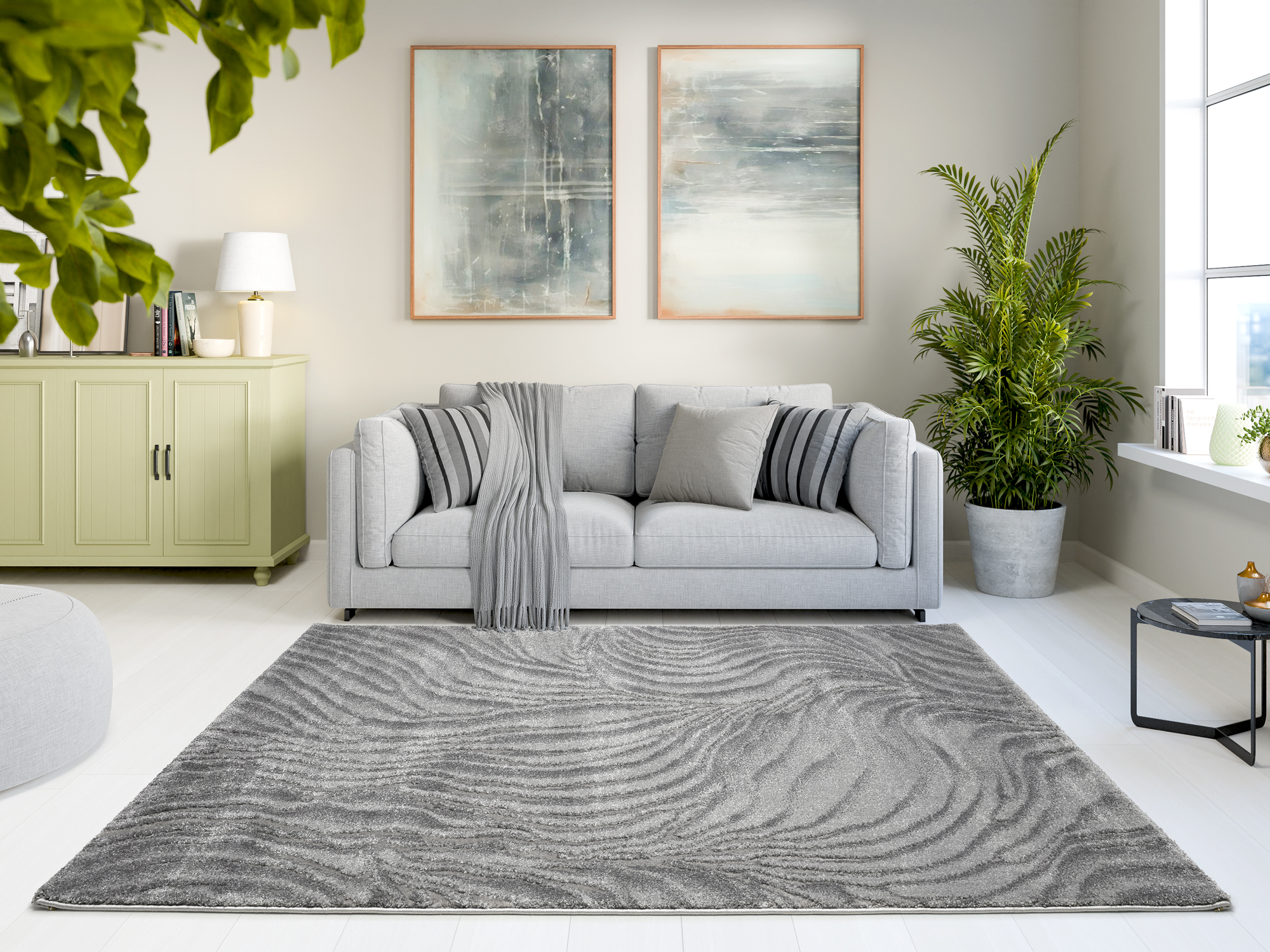 Liv Coral Designer Teppich grau