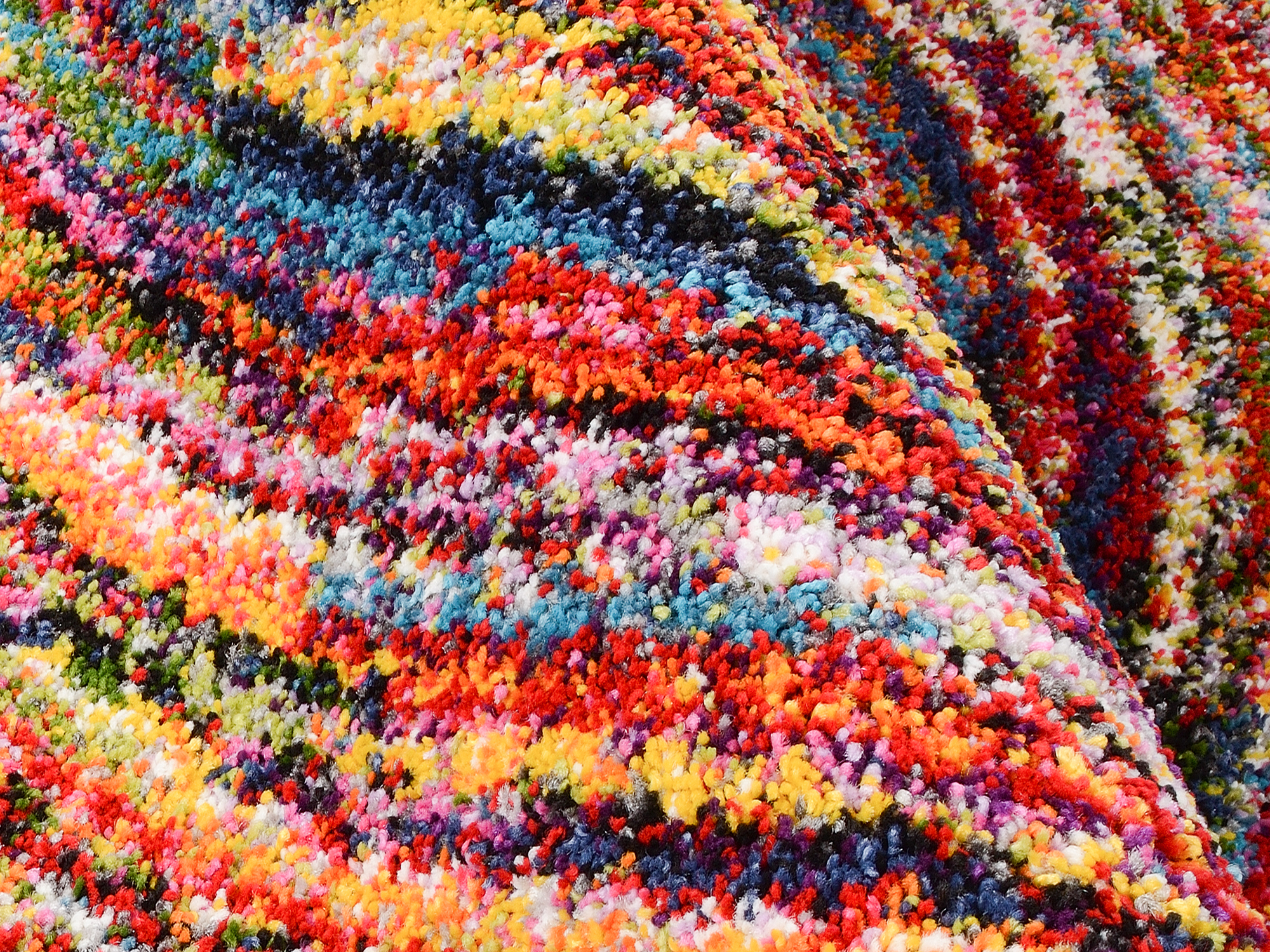Sixteen Round Hochflor Teppich multicolor