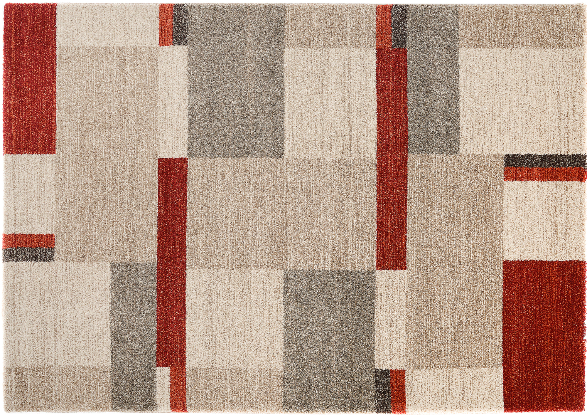 Castle Beppo Frisé Teppich beige-braun-rot