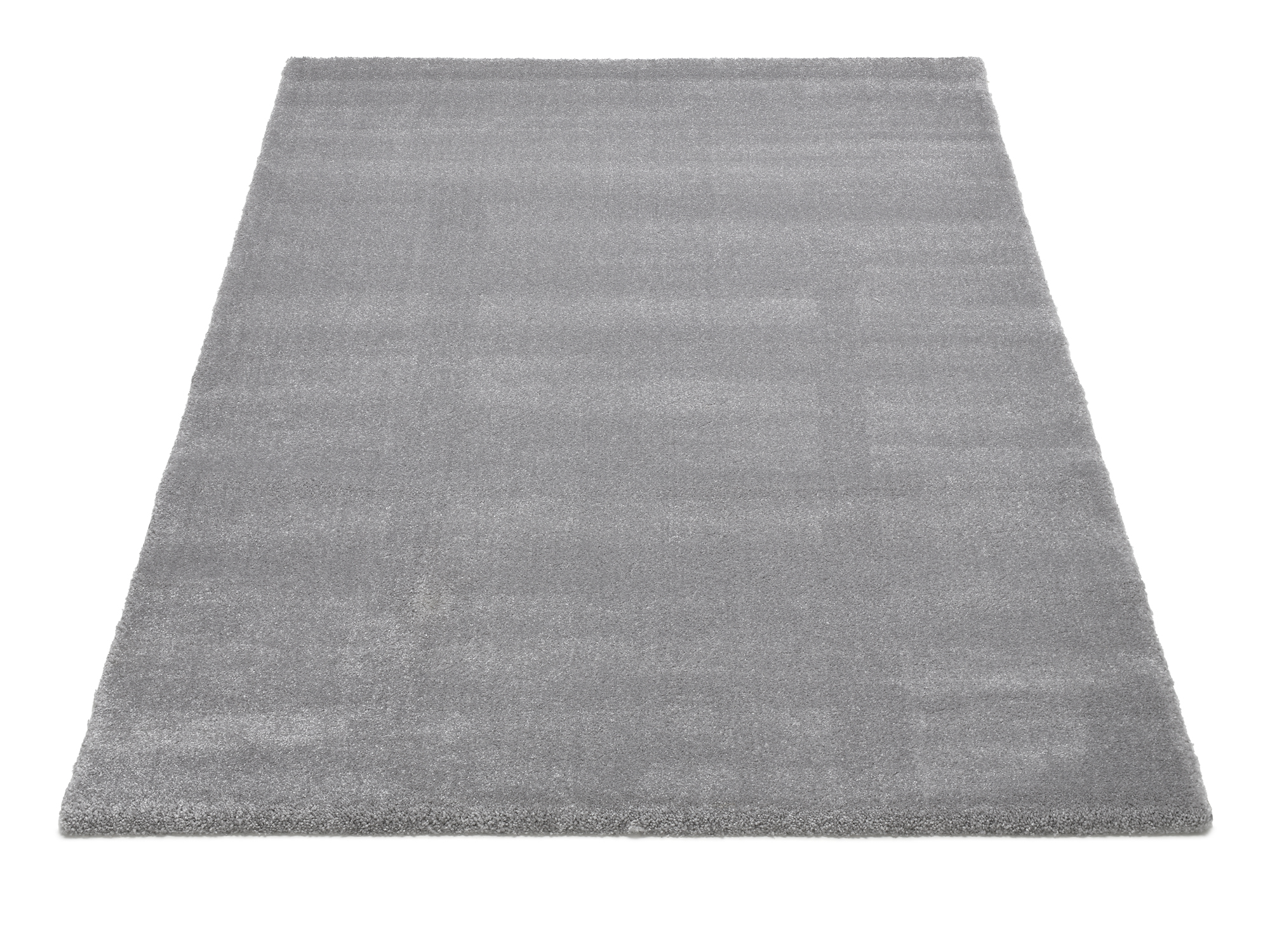 Komfort Uni Teppich silber