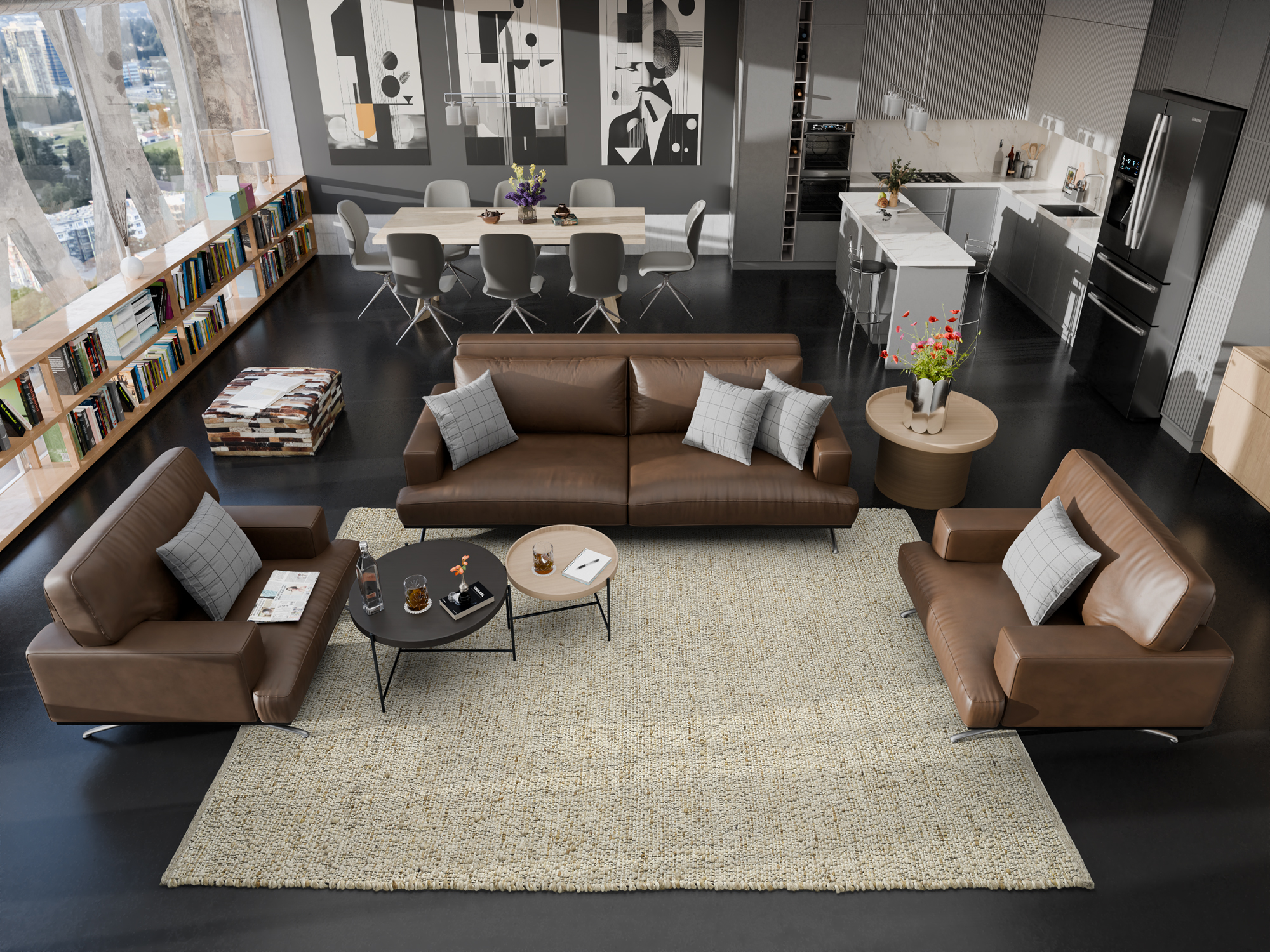 Country Handweb Teppich beige
