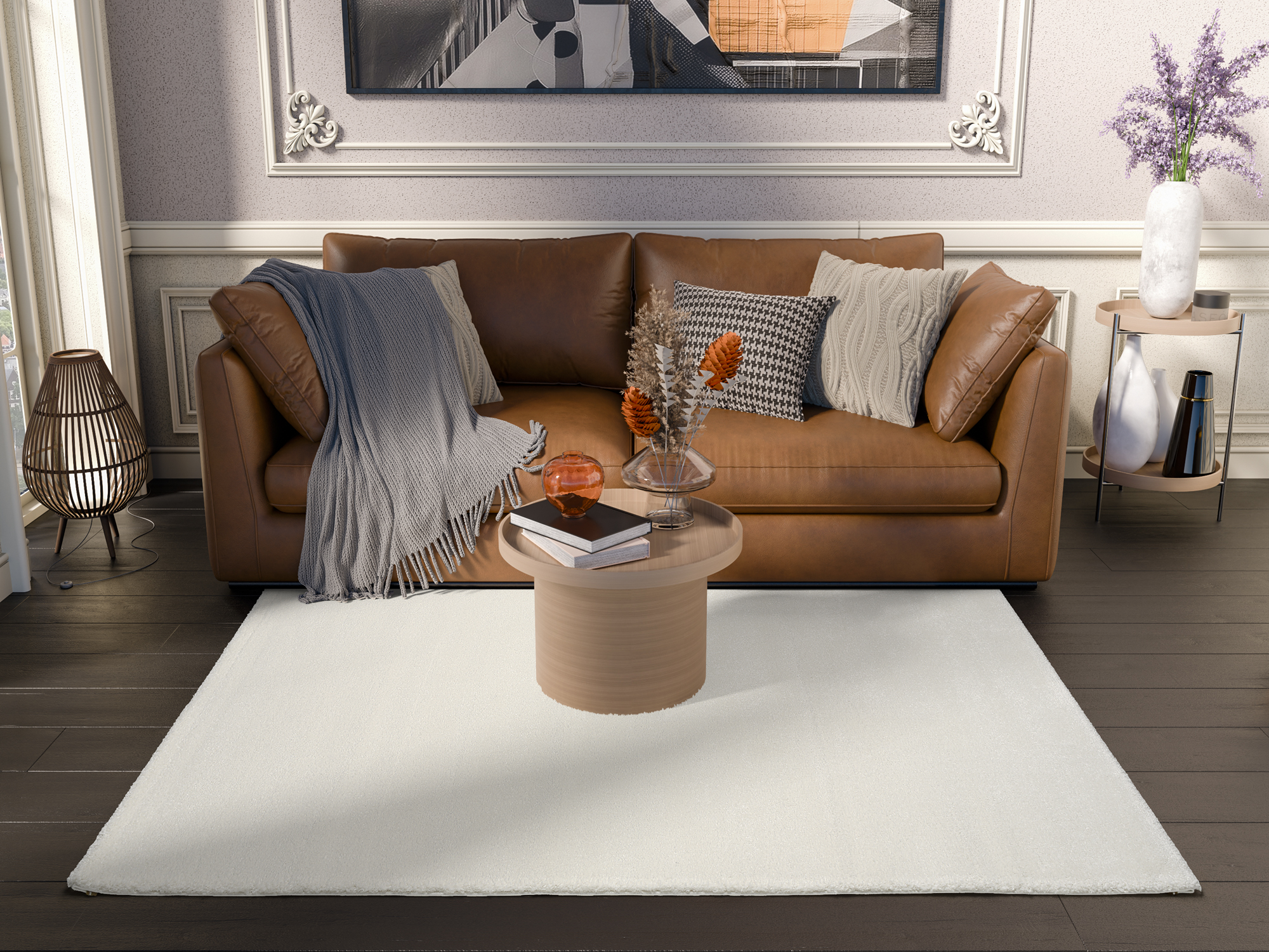 Komfort Uni Teppich off-white