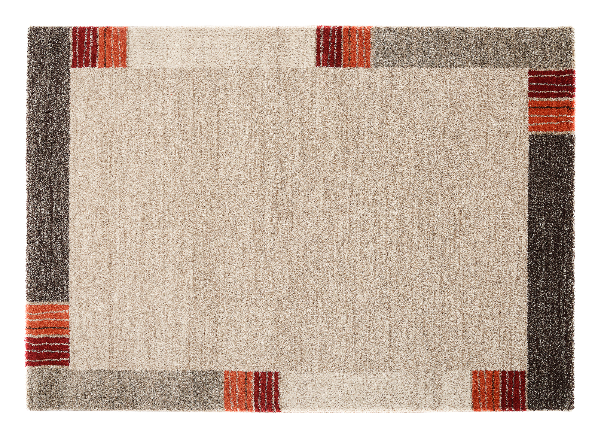 Castle Flora Frisé Teppich beige-dunkelbraun