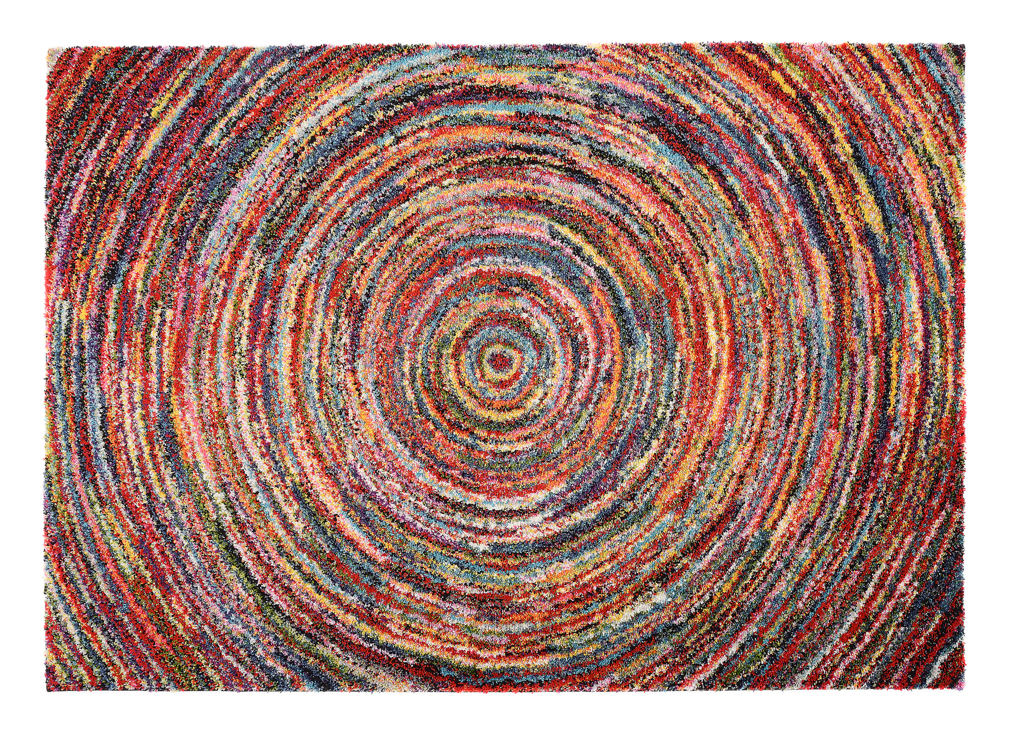 Sixteen Round Hochflor Teppich multicolor