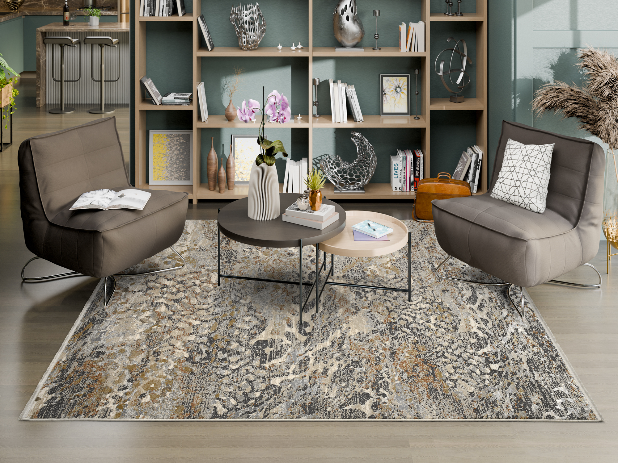 Bestseller Fluid Designer Teppich beige-mix