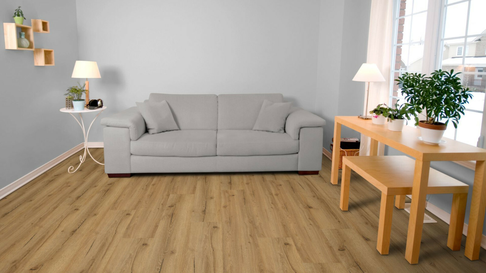 Premium Klick-Vinyl Eiche Küstenblick – 7,5 mm Risseiche Natur mit 0,5 mm Nutzschicht