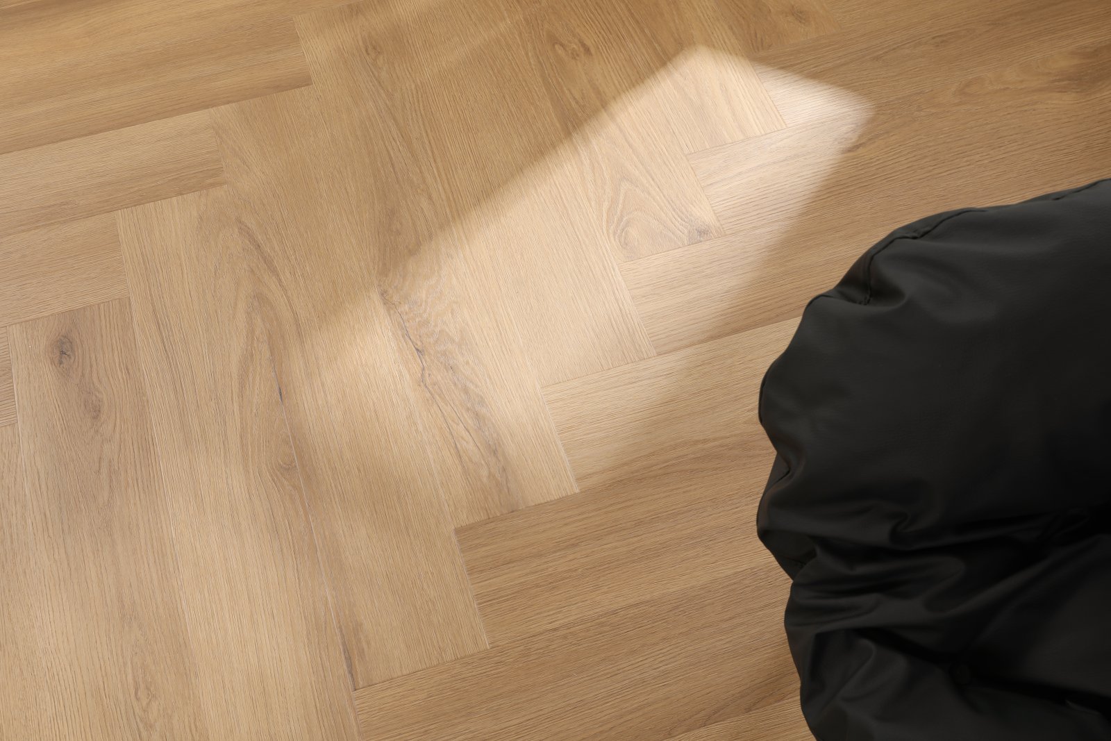 Klick Vinyl Fischgräte Eiche natur – Herringbone Designboden mit integrierter Dämmung, Ansicht 9