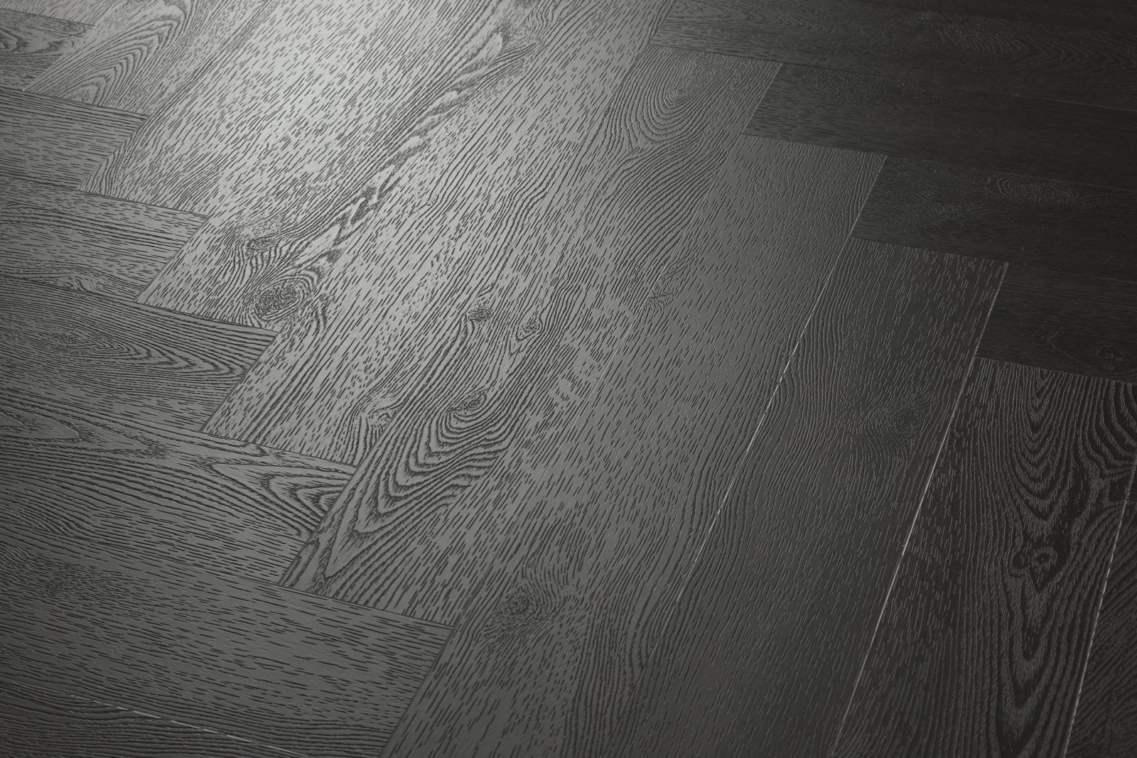 Klick Vinyl Fischgräte Eiche anthrazit – Herringbone Designboden mit integrierter Dämmung, Ansicht 11