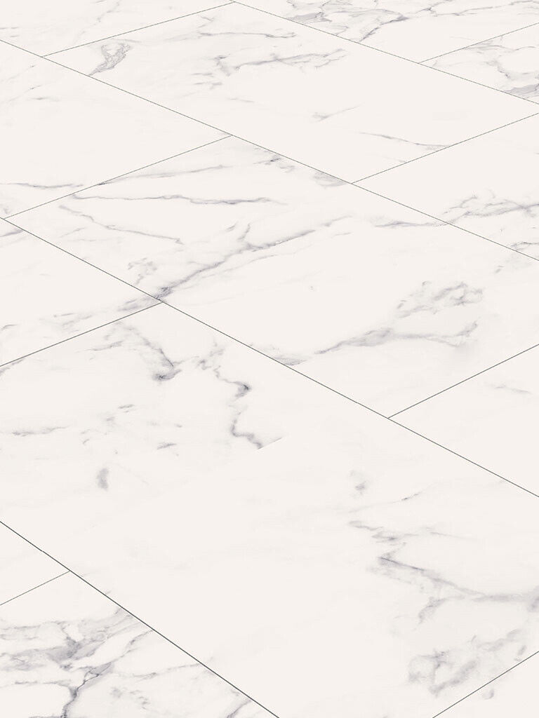 Klick Vinyl Carrara Weiß – Heller Vinylboden in Marmoroptik